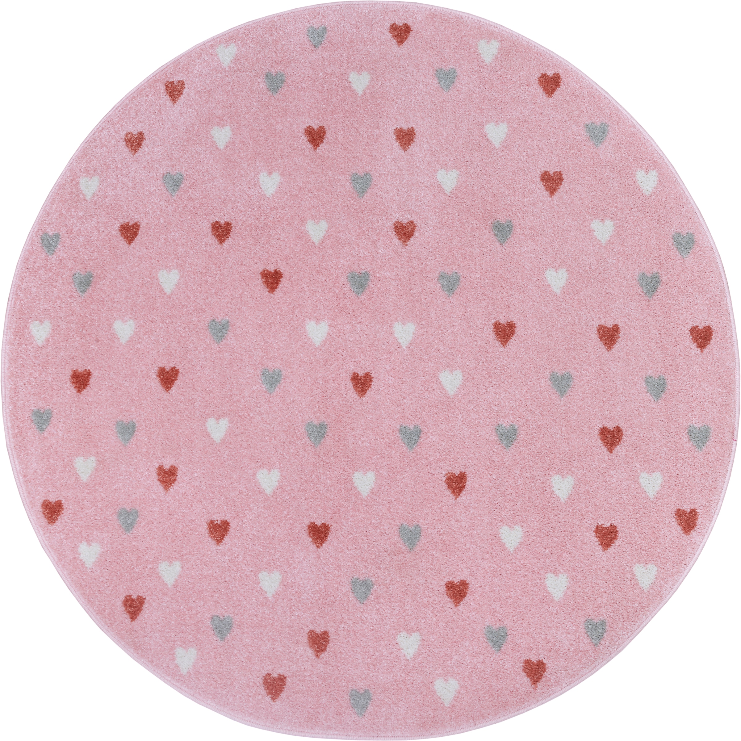 HANSE Home Kinderteppich »Adventures Little Hearts«, rund, 7 mm Höhe, Spielteppich, fest, Kinderzimmer, Kurzflor, Spielunterlage