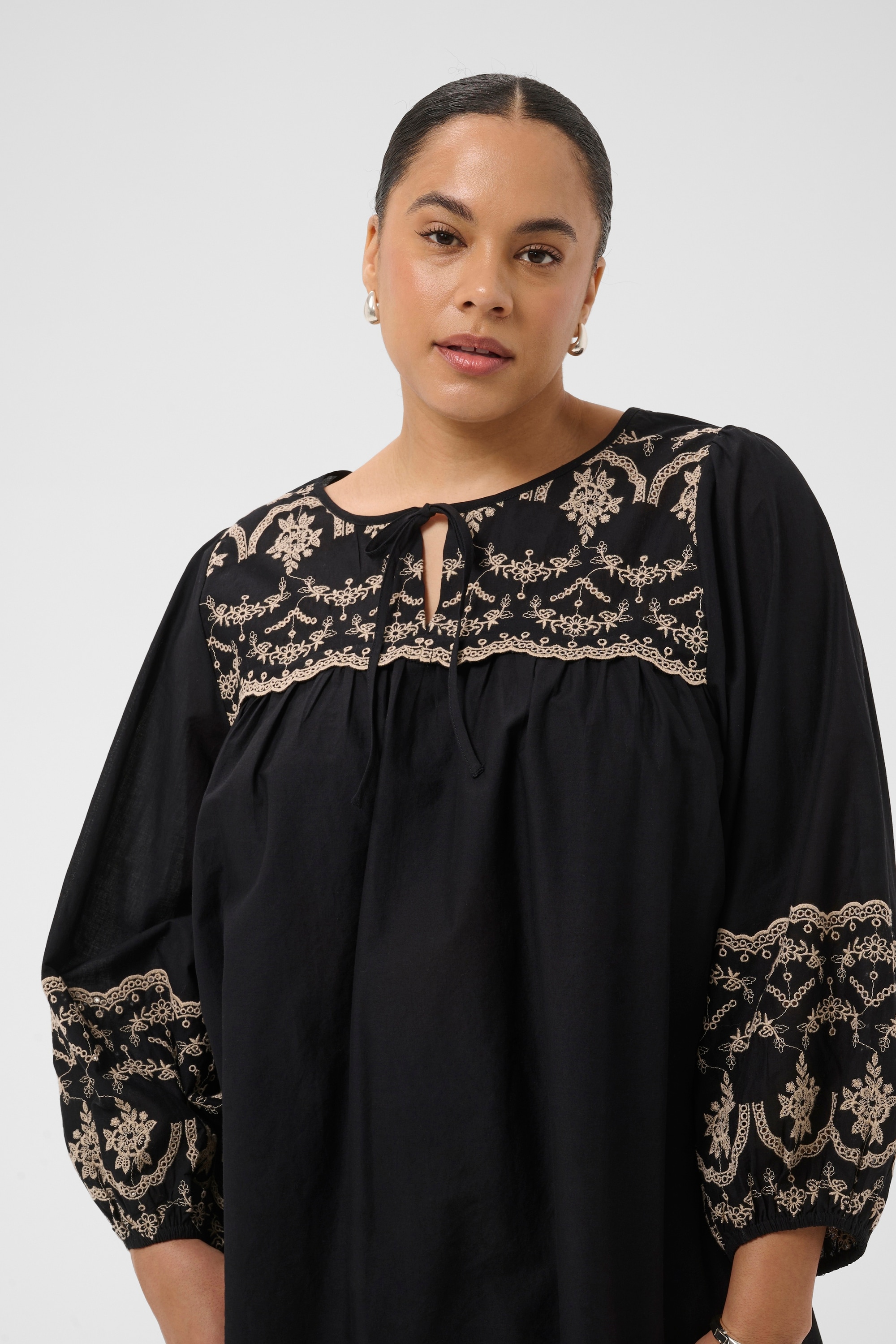KAFFE Curve Langarmbluse »Damen Langarm-Bluse KCkit«