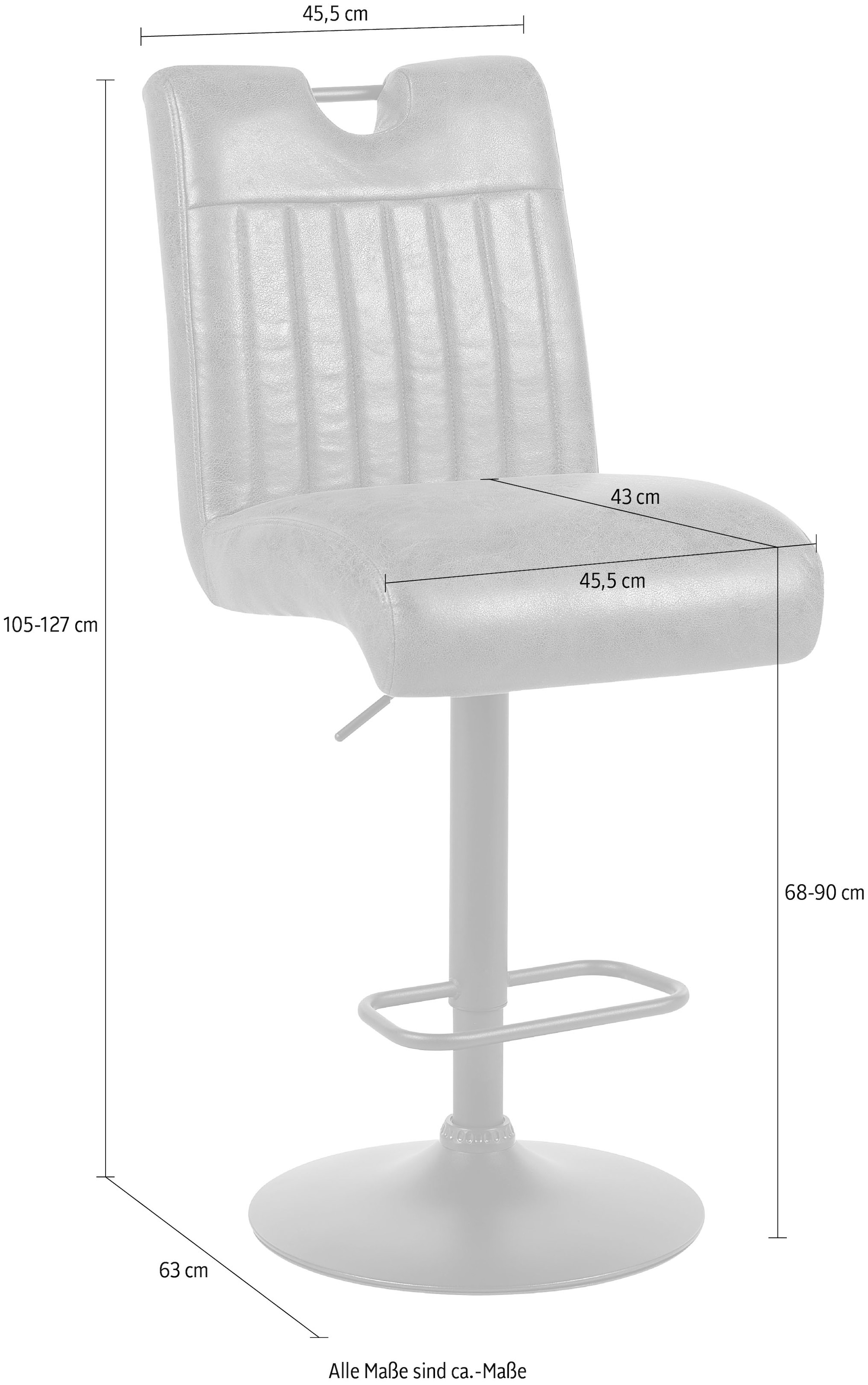 HELA Barhocker »MAJA« Set, 2 Stk. tlg. 360° drehbar, höhenverstellbar, mit Griff
