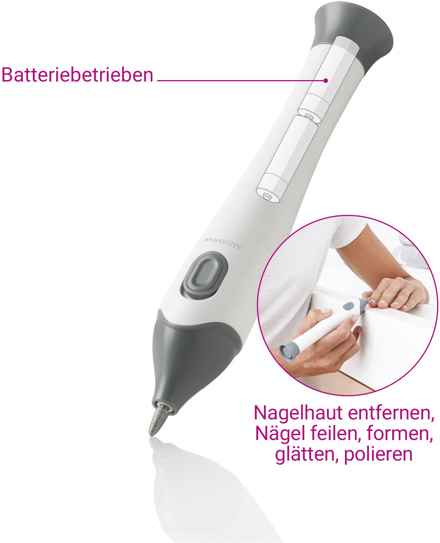 Medisana Maniküre-Pediküre-Set »MP 810«, Pflege und Behandlung von Nägeln, Nagelhaut und Hornhaut