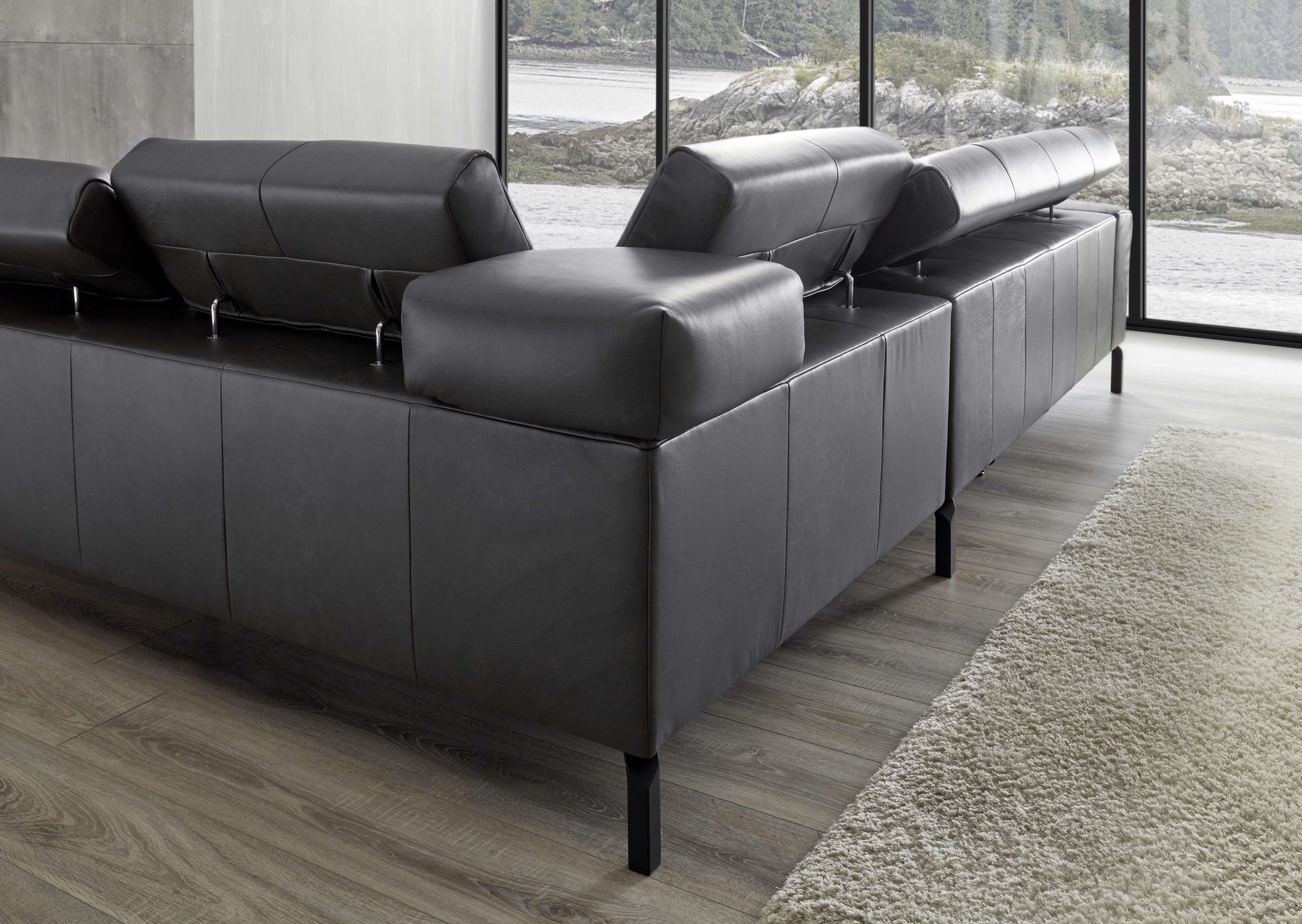 Places of Style Ecksofa »Cleveland, L-Form, incl. Kopfteilverstellung, Breite 276 cm«, wahlweise elektrischer Sitzvorzug