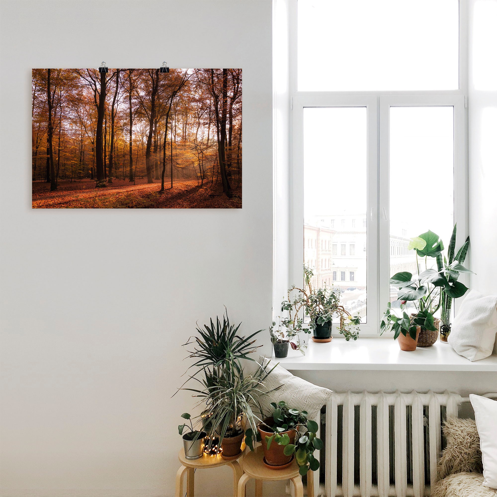 Artland Wandbild »Sonnenaufgang im Herbst II«, Wald, (1 St.), als Alubild, Outdoorbild, Leinwandbild, Poster, Wandaufkleber