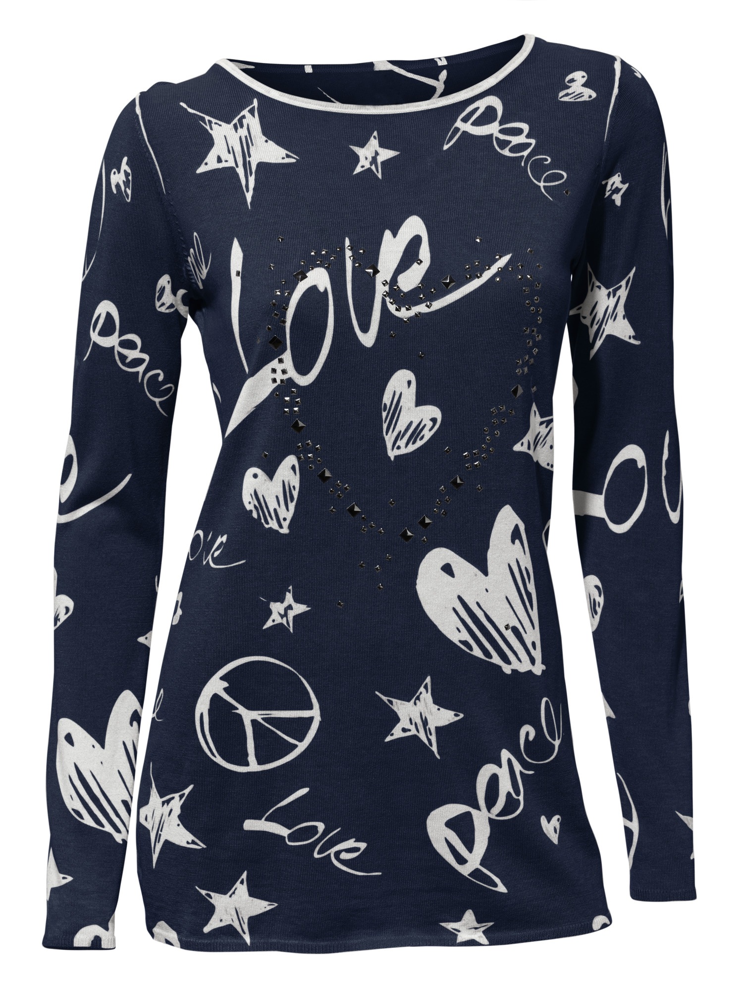 LINEA TESINI by Heine Strickpullover, mit Schriftzug