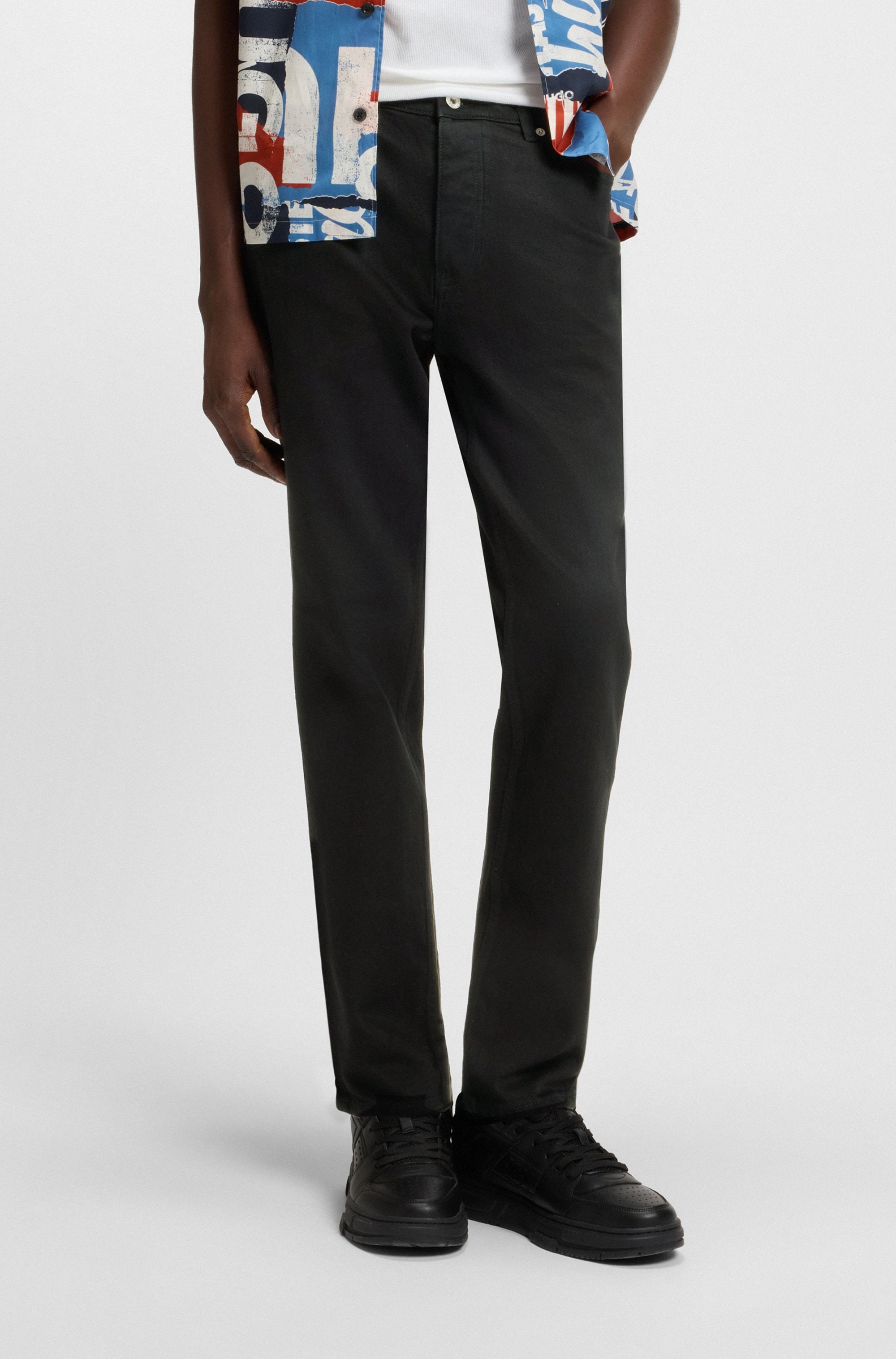 HUGO Blue Tapered-fit-Jeans »Brody« mit Stone-washed-Finish