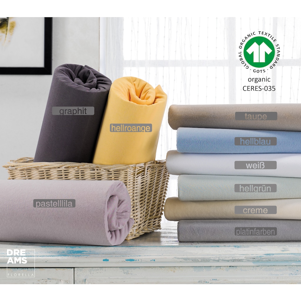 Florella Spannbettlaken »mit Rundumgummi, Matratzenhöhe bis 25 cm, Organic Cotton«