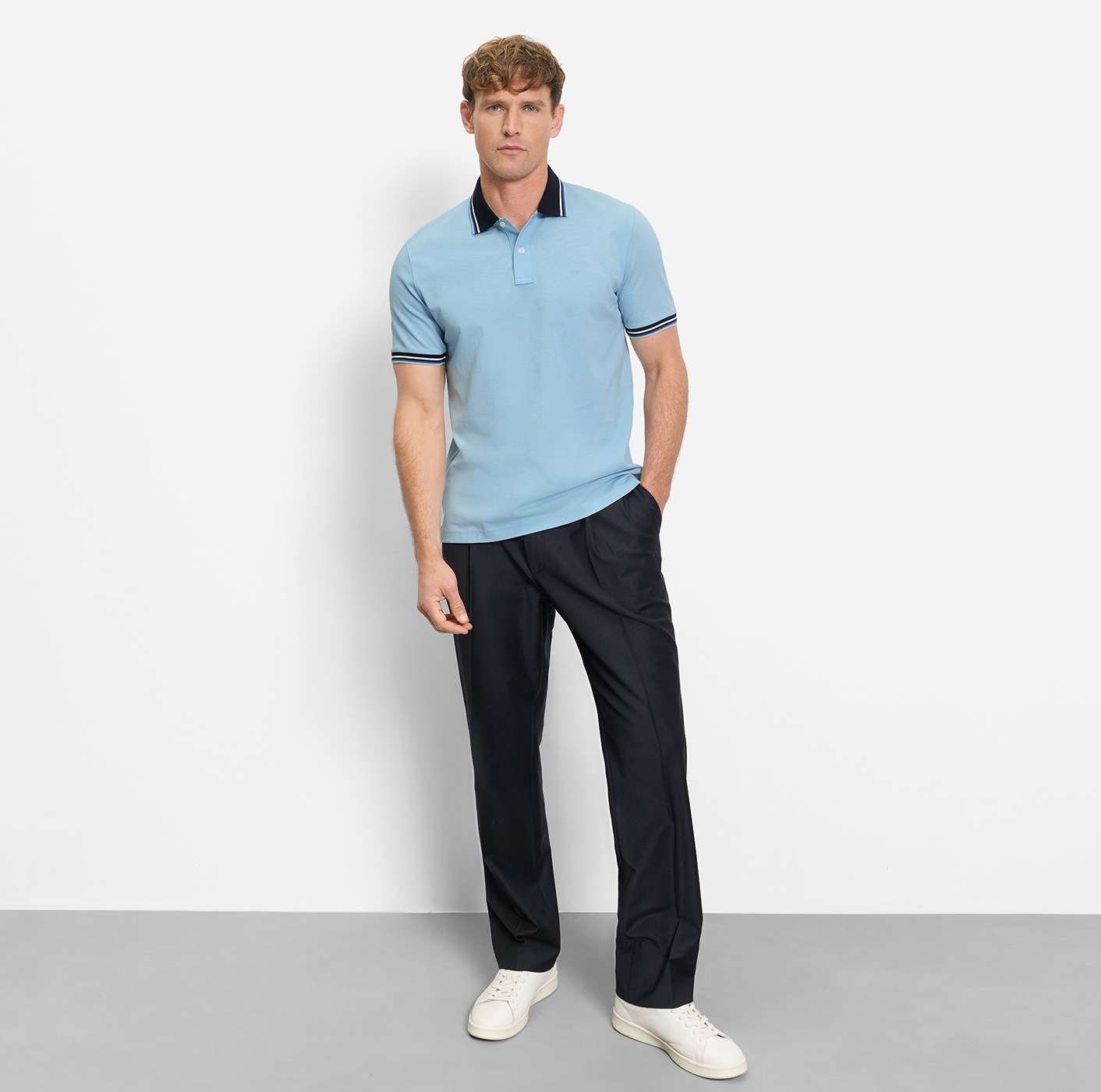 OLYMP Poloshirt »Casual« farbliche Kontrast-Details