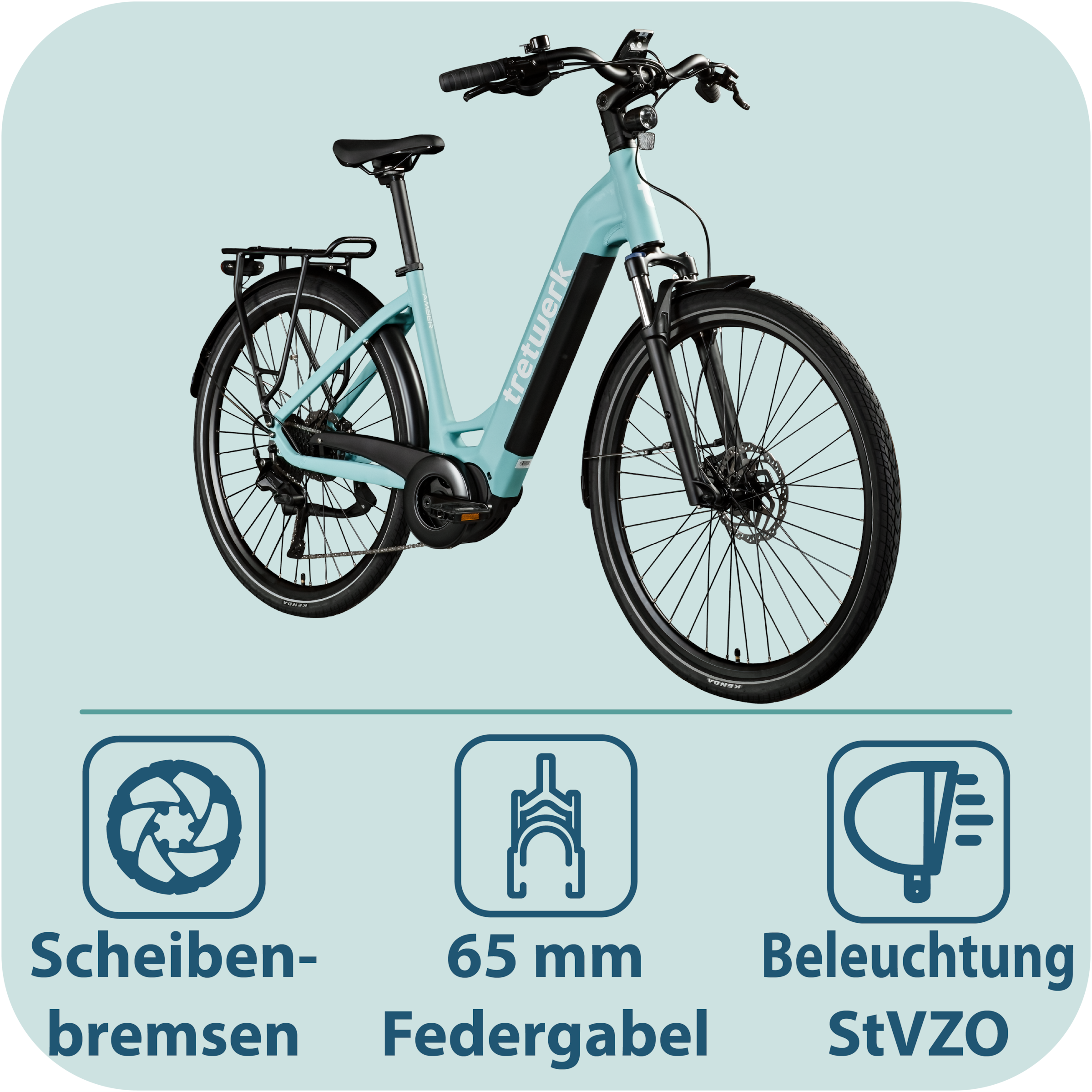 Tretwerk »Amber« 9 Gang Shimano Cues U3020 Schaltwerk Kettenschaltung Mittelmotor 250 W E Bike Damen 28" Elektrofahrrad 155 - 185cm Hollandrad