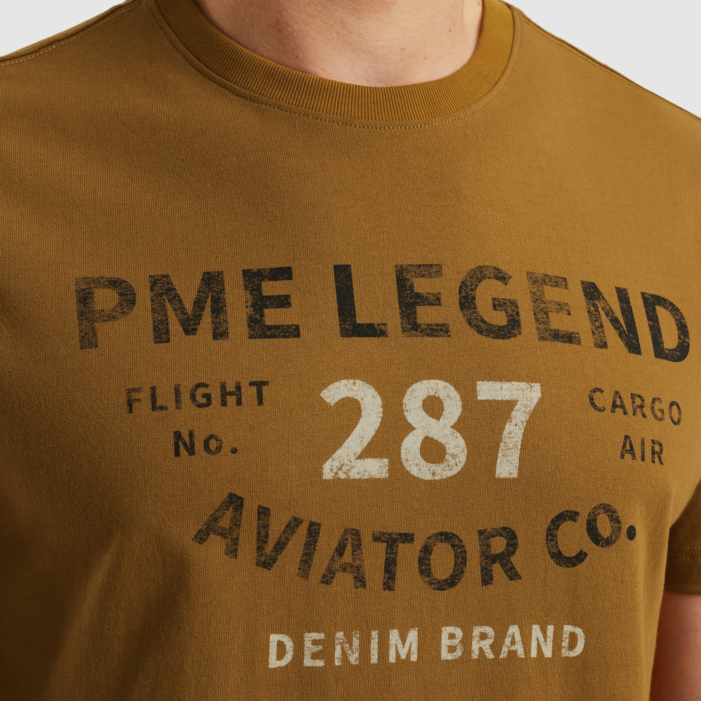 PME LEGEND T-Shirt »Short sleeve r-neck open end jersey«, mit Logo-Print