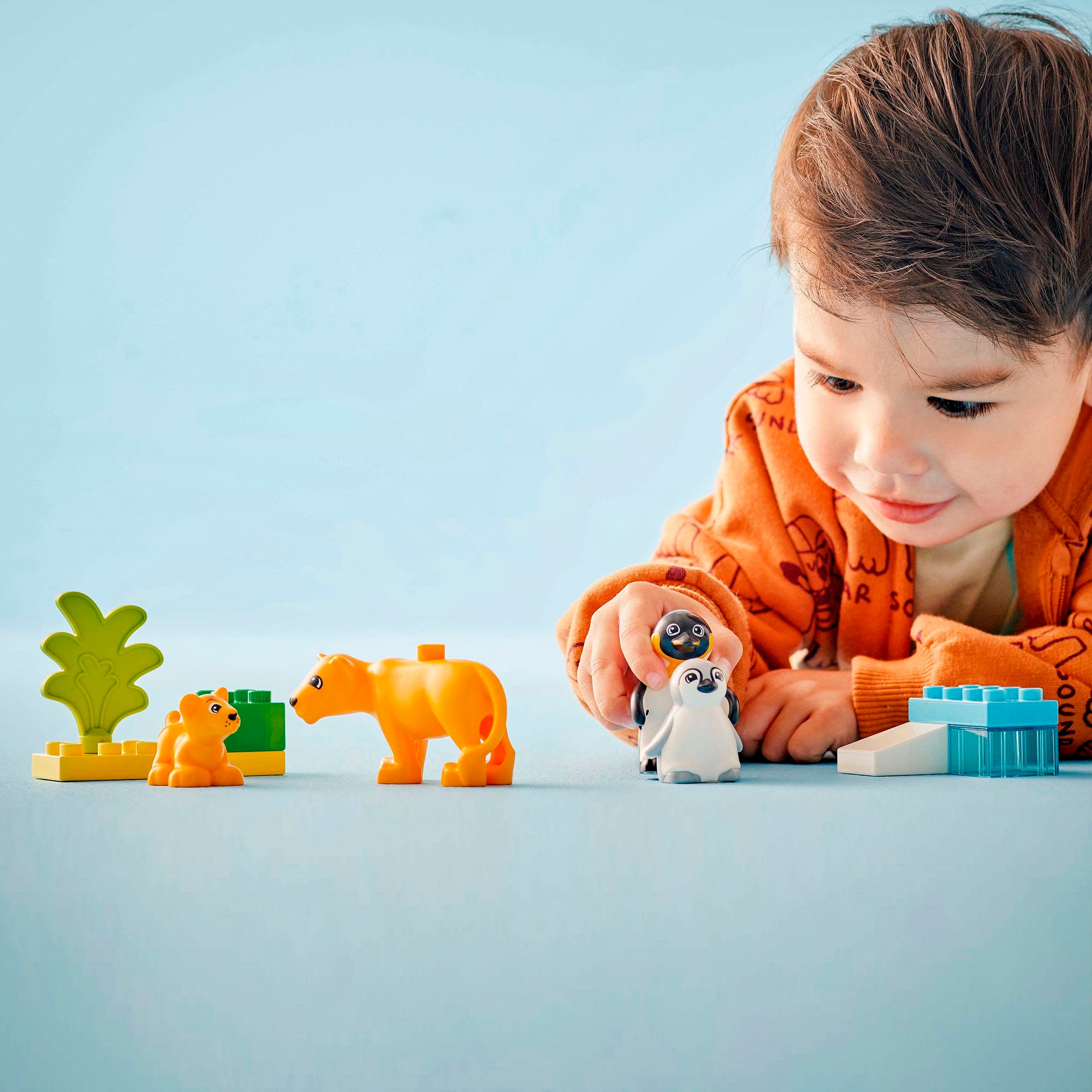 LEGO® Konstruktionsspielsteine »Wildtier-Familien: Pinguine und Löwen (10442), LEGO DUPLO Town«, (10 St.), Made in Europe
