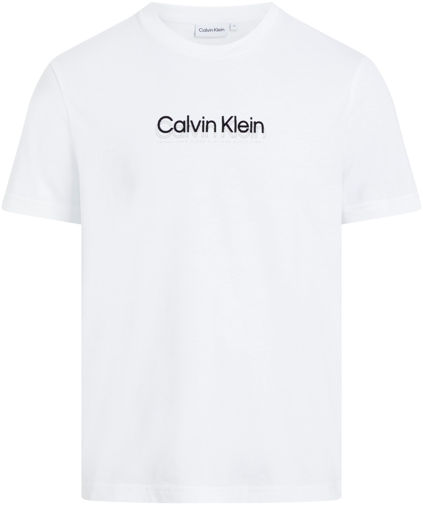 Calvin Klein T-Shirt »FLOCK LOGO T-SHIRT«, mit Logoschriftzug