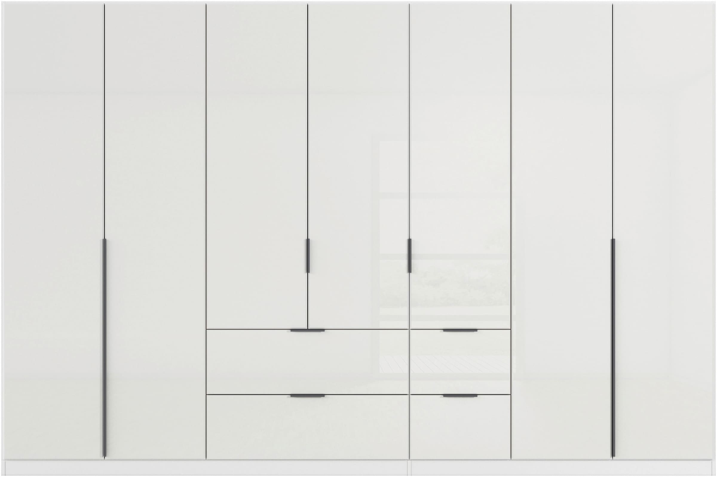 rauch Drehtürenschrank »Kleiderschrank Kleiderschränke Schrank Garderobe AGORDO mit Glasfront«, (in zwei Griff-Farben mit Glasfront), mit Außenschubkästen, in 6 Breiten und 2 Höhen MADE IN GERMANY