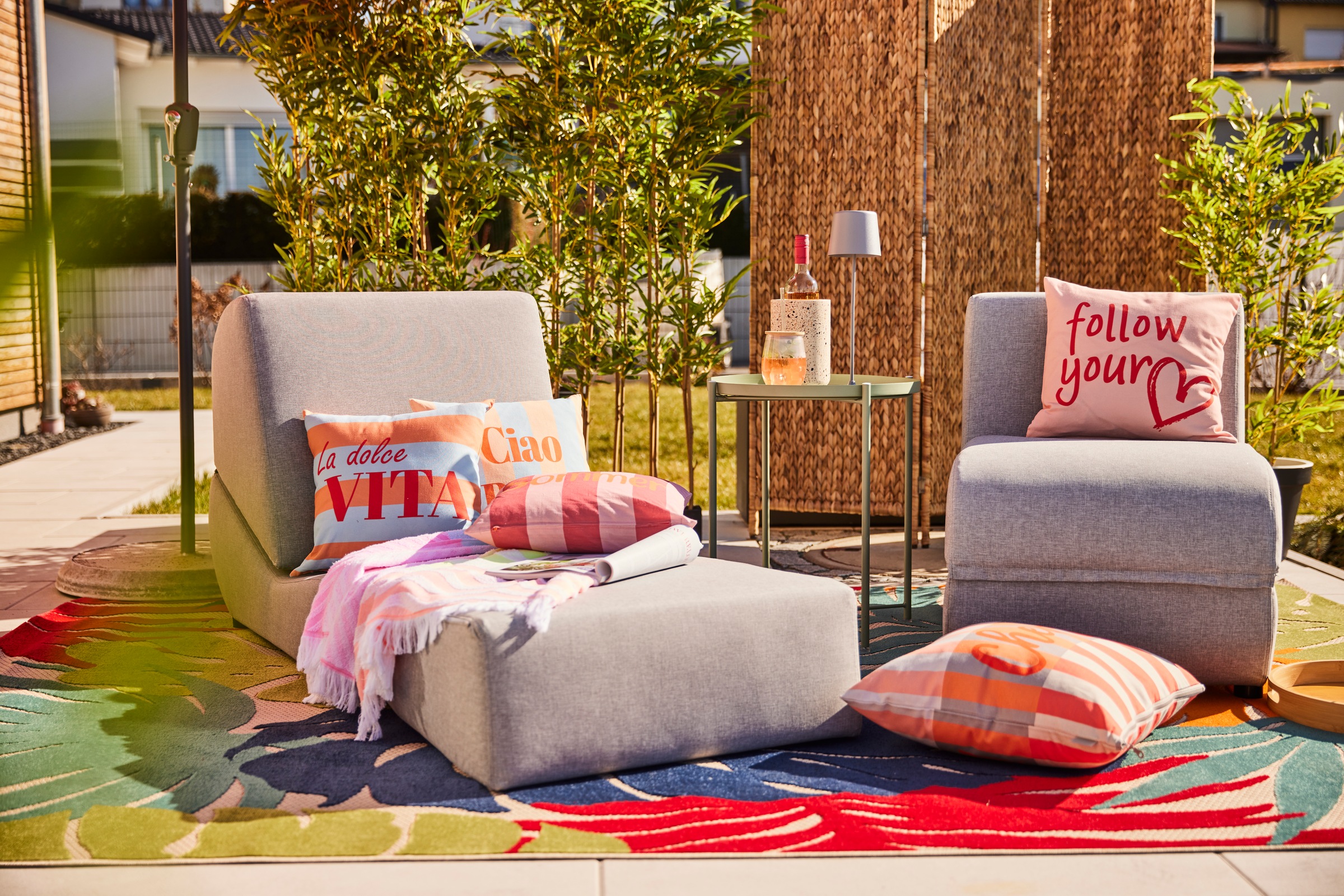 Sanat Teppich »Floral Outdoor«, rechteckig, 6 mm Höhe, In- und Outdoor geeignet, florales Design, Balkon, Terasse