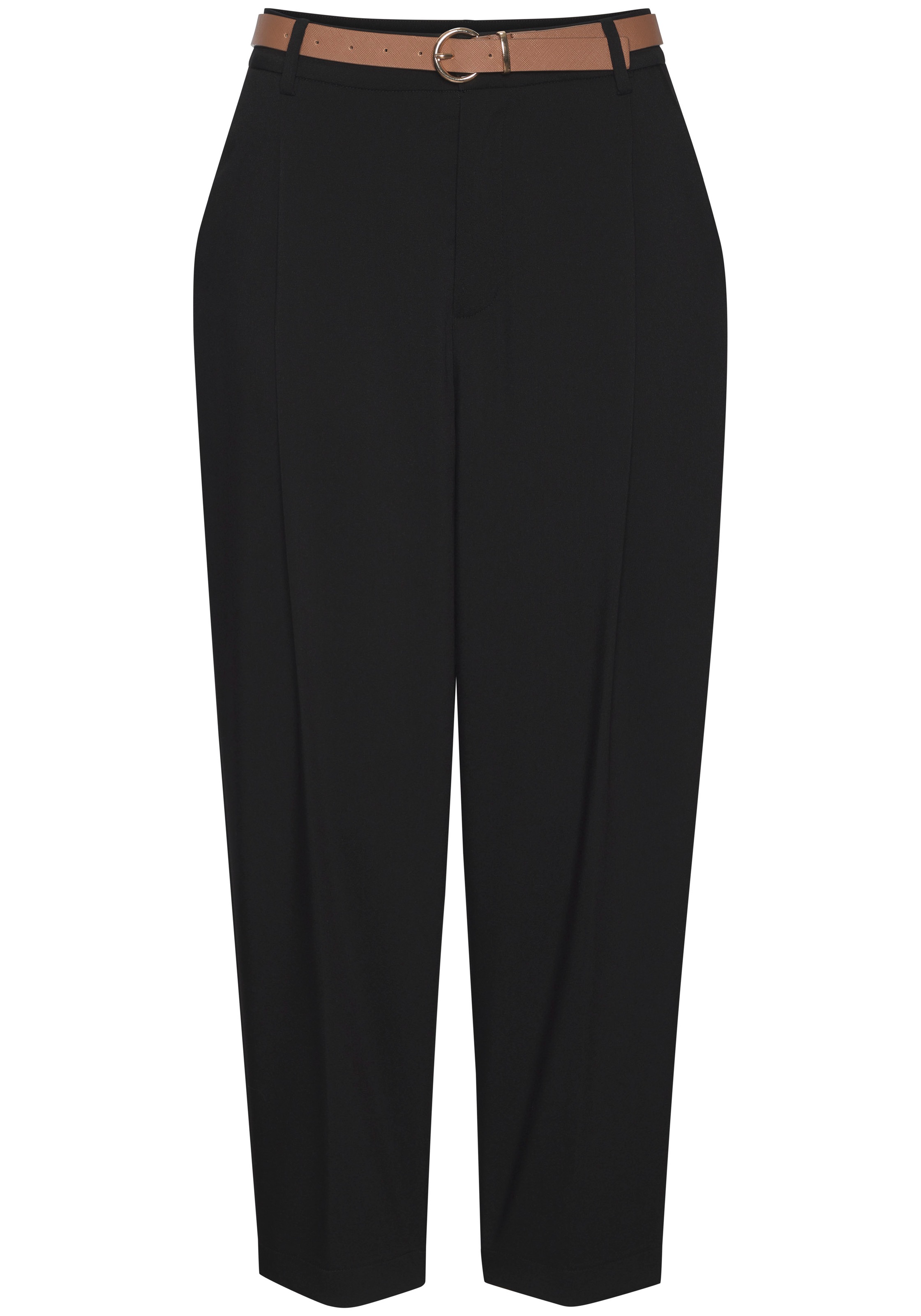 LASCANA Bundfaltenhose  mit Gürtel, in modischer Barrel-Form