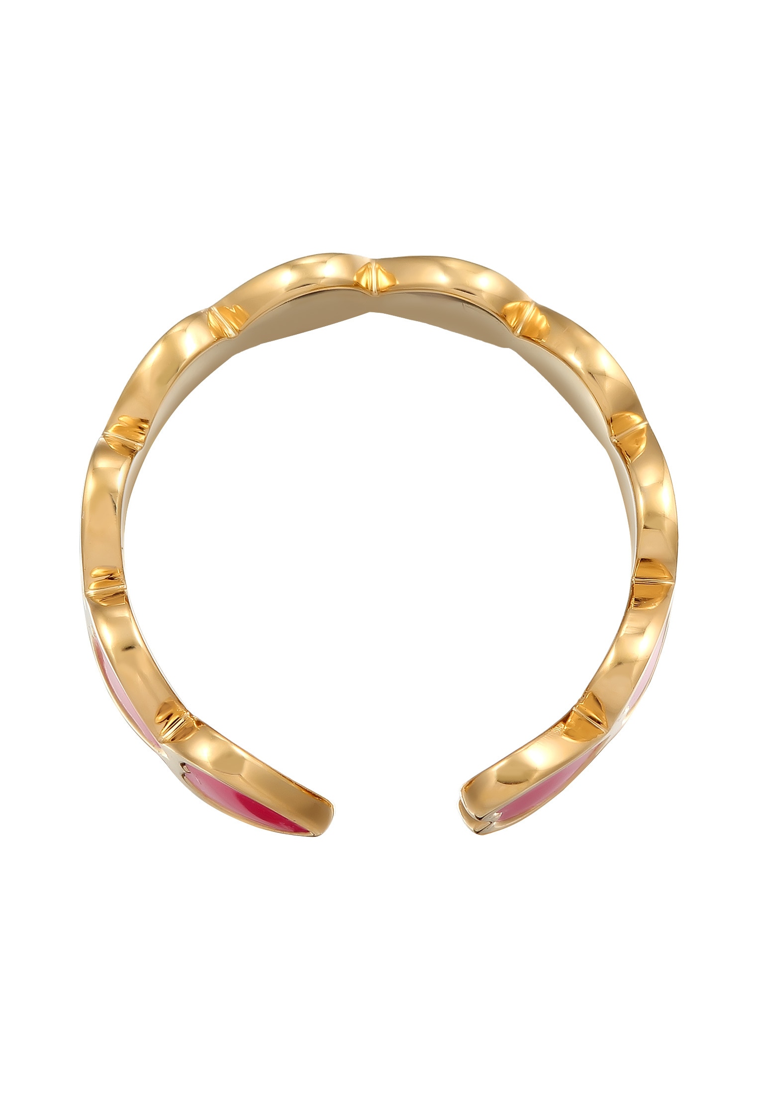 Elli Silberring »Ring Herz Ring Offen 925 Silber vergoldet«