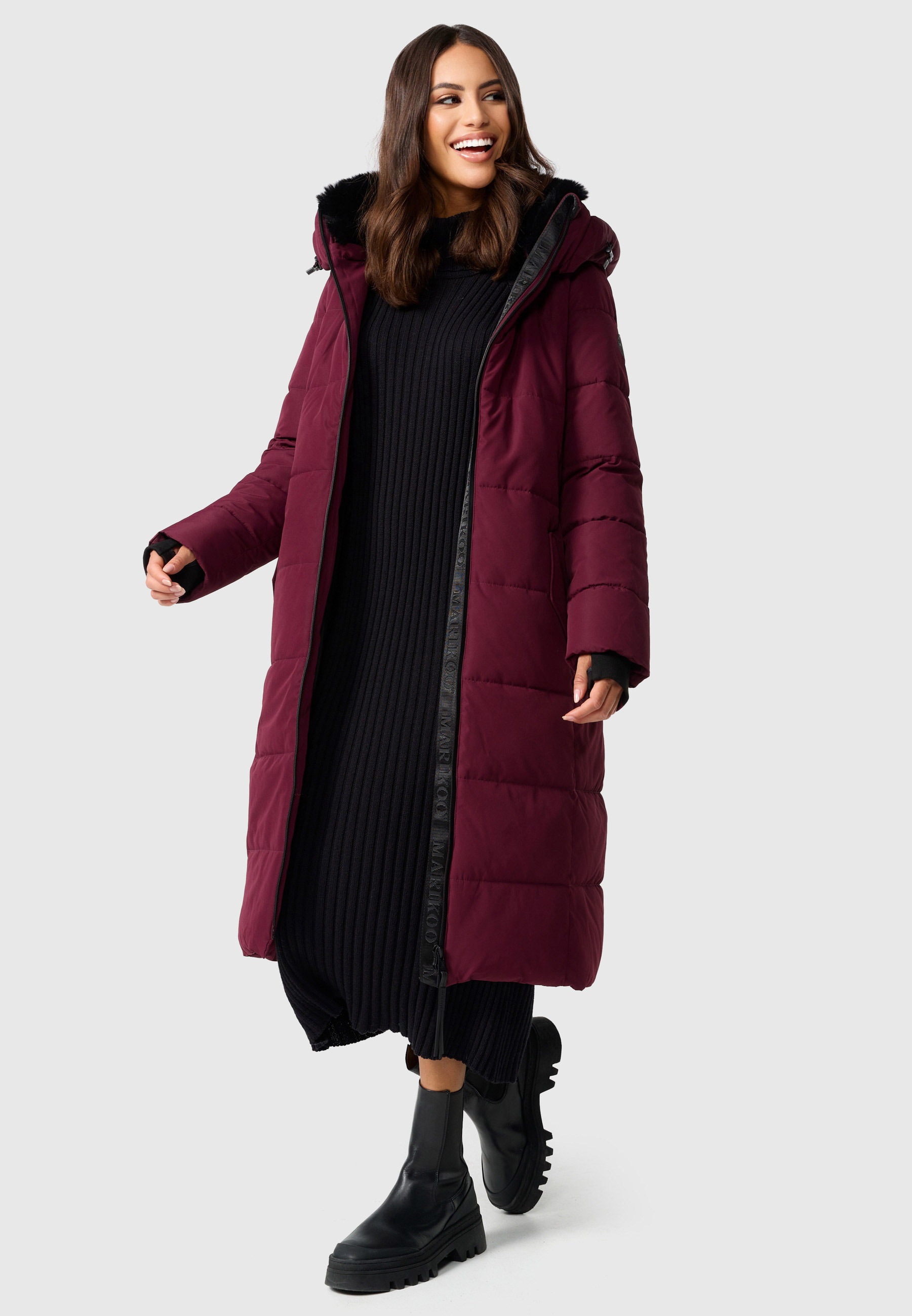 Marikoo Steppjacke »Marikoo Zuraraa lange Damen Winter Steppjacke B989«