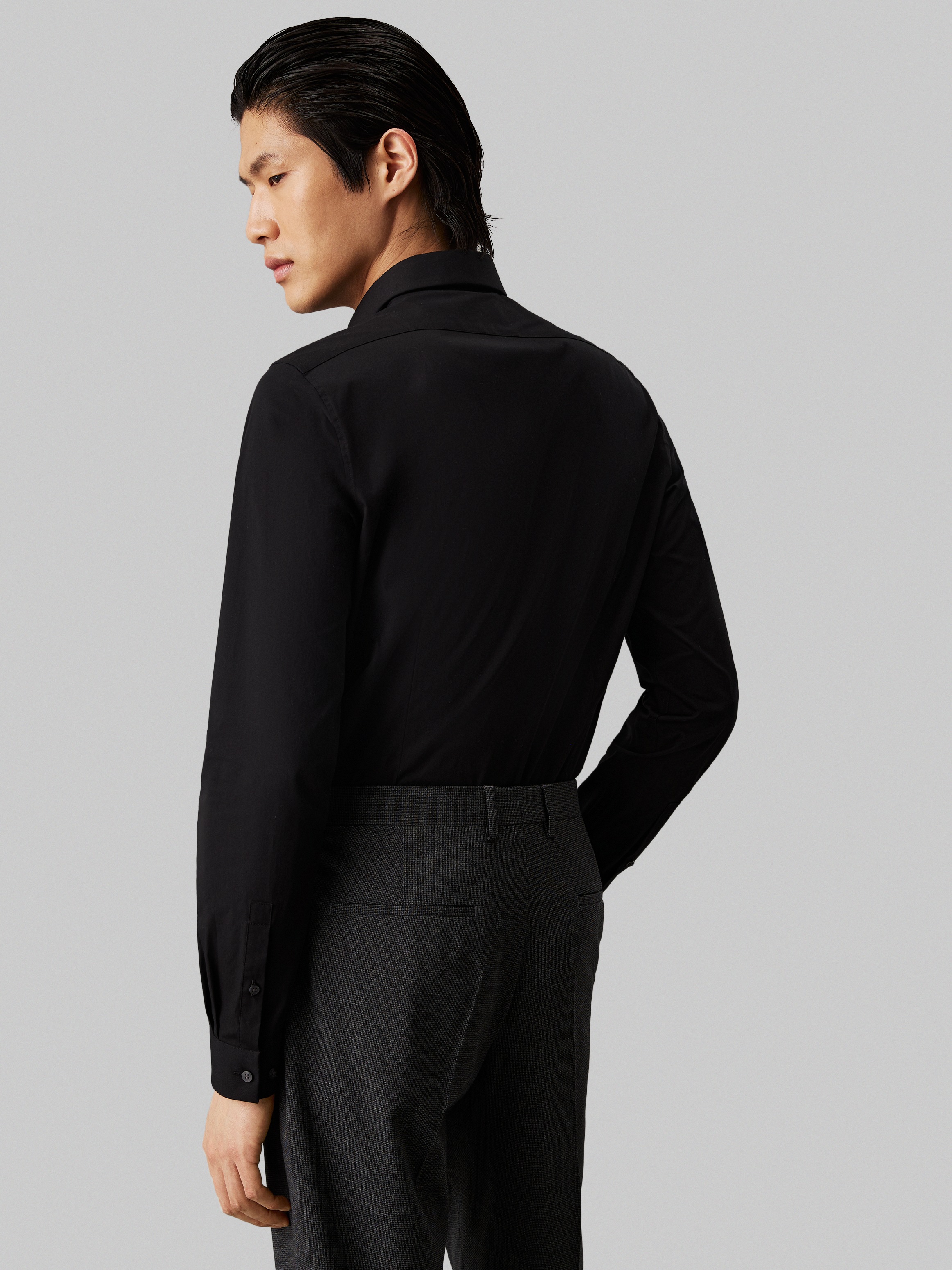 Calvin Klein Langarmhemd »POPLIN HP EXTRA SLIM SHIRT«, mit Logostickerei