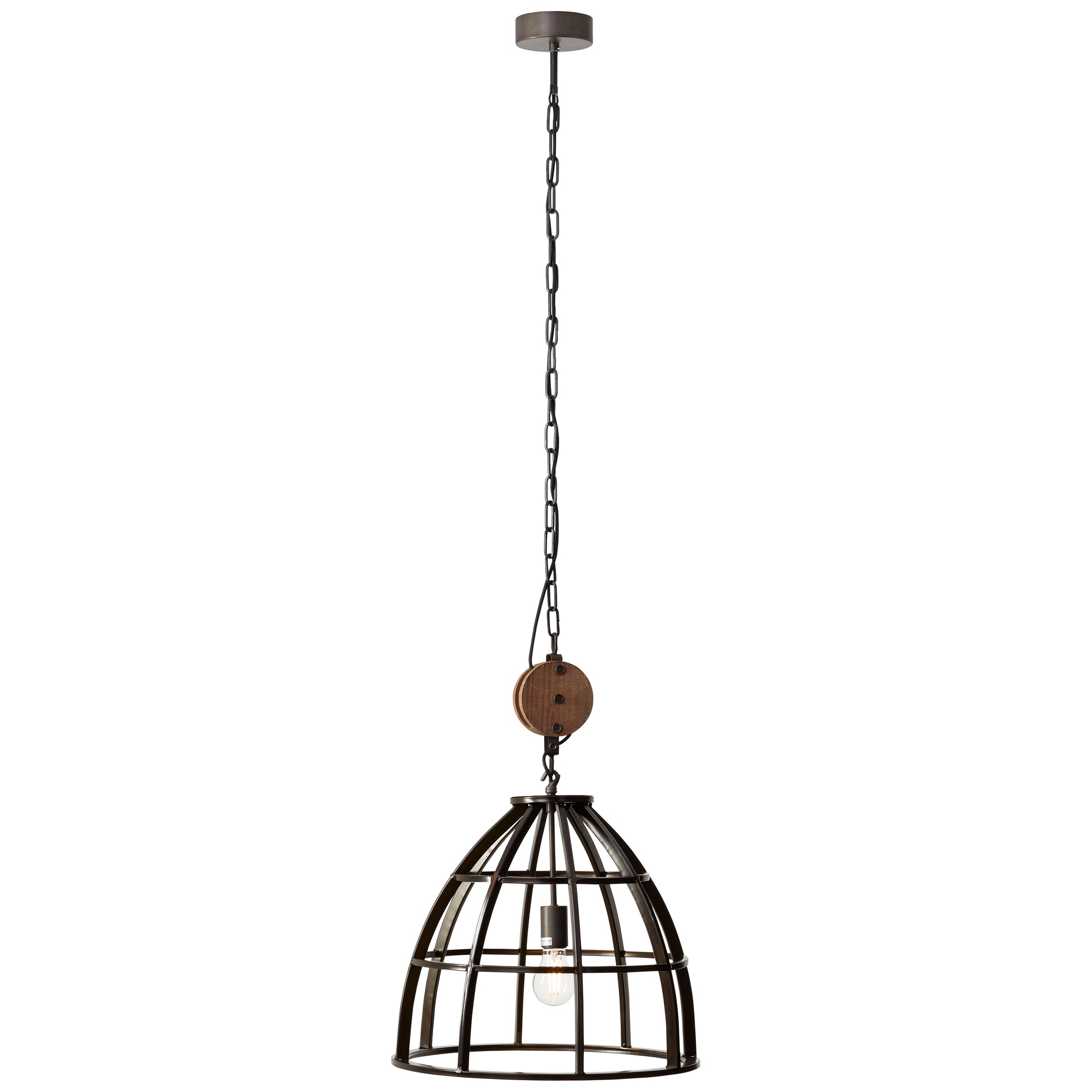 Brilliant Leuchten Matrix 2 Pendelleuchte 47cm schwarz antik