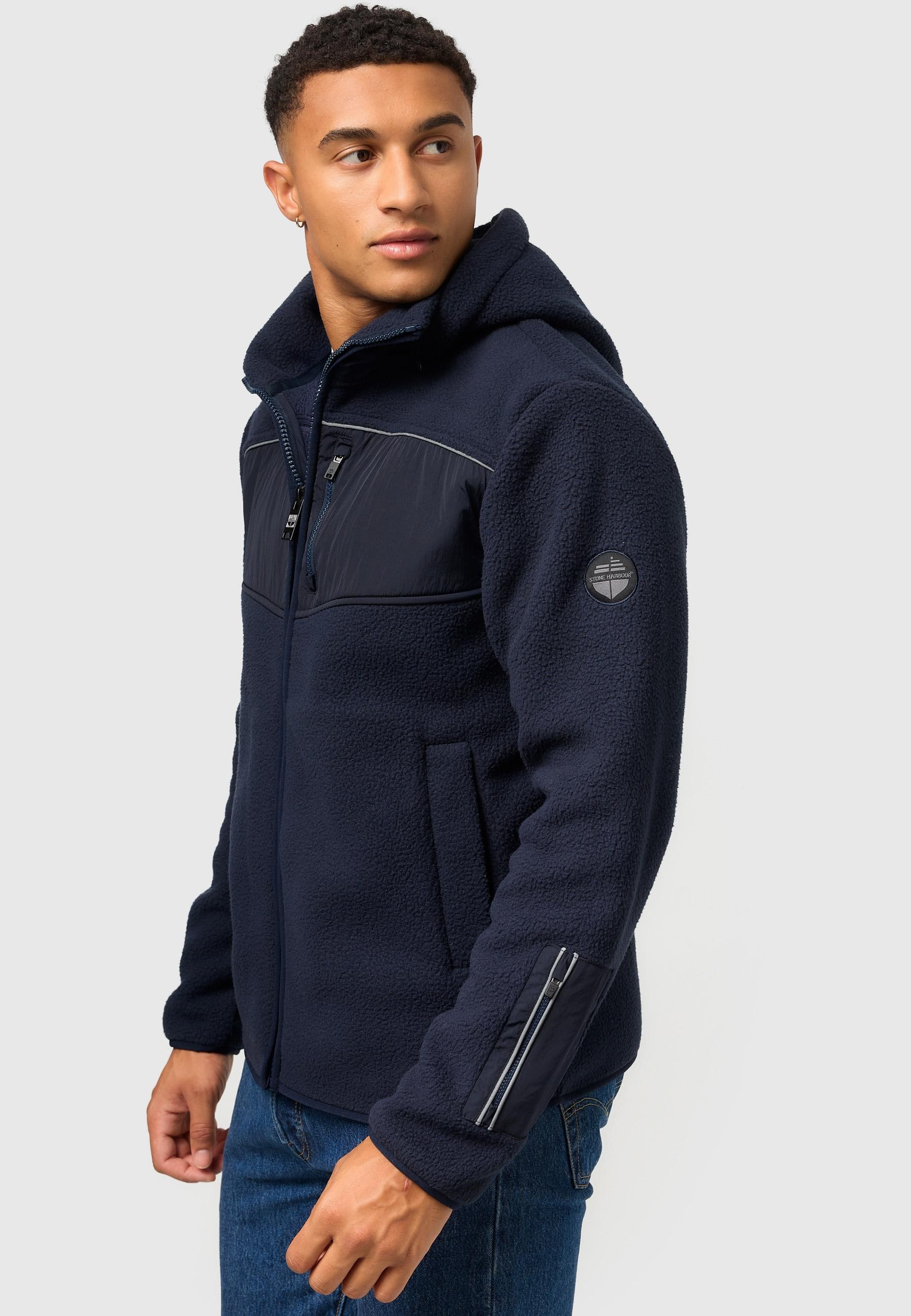 Stone Harbour Sweatjacke »Fleecejacke Illian«, Sportliche Herren Fleece-Outdoorjacke mit Kapuze