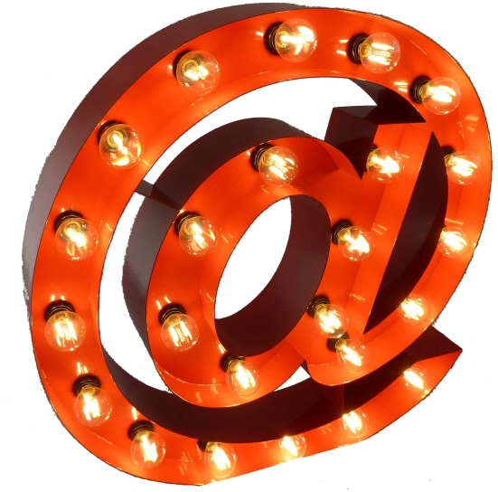 MARQUEE LIGHTS LED Dekolicht »@-Sign«, 24 flammig-flammig, Wandlampe,Tischlampe @-Sign 24 Lichtquellen E14 (exkl)- 61x61cm