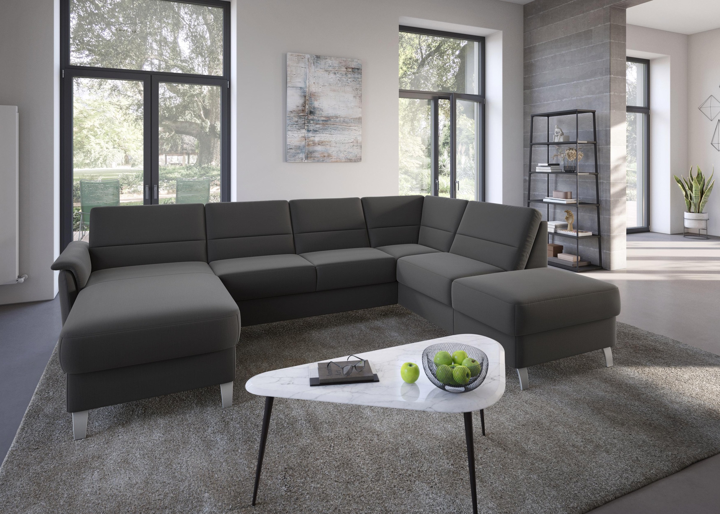 sit&more Wohnlandschaft »Palmera U-Form«, Federkern, wahlweise mit Bettfunktion und mit/ohne Stauraum