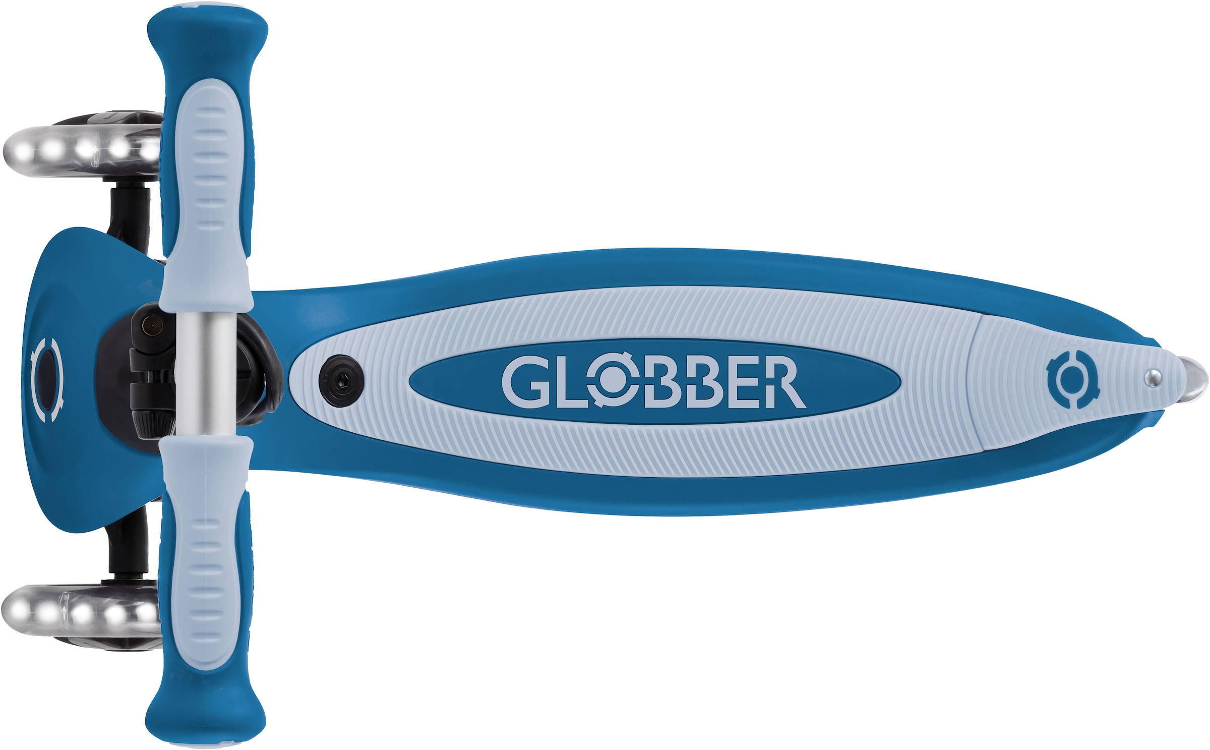 Globber Tretroller »GO-UP BABY 360 LIGHTS, mit Leuchtrollen und Leuchtmodul« Aufsitzrad, Laufrad und Scooter in Einem