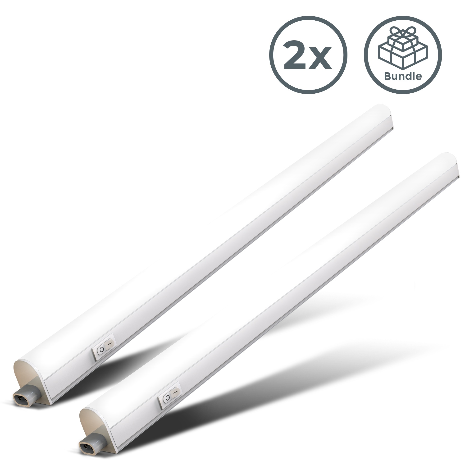 B.K.Licht Unterschrankleuchte LED-Modul 2 Stk. Neutralweiß in weiß, Größe Höhe: 3 cm