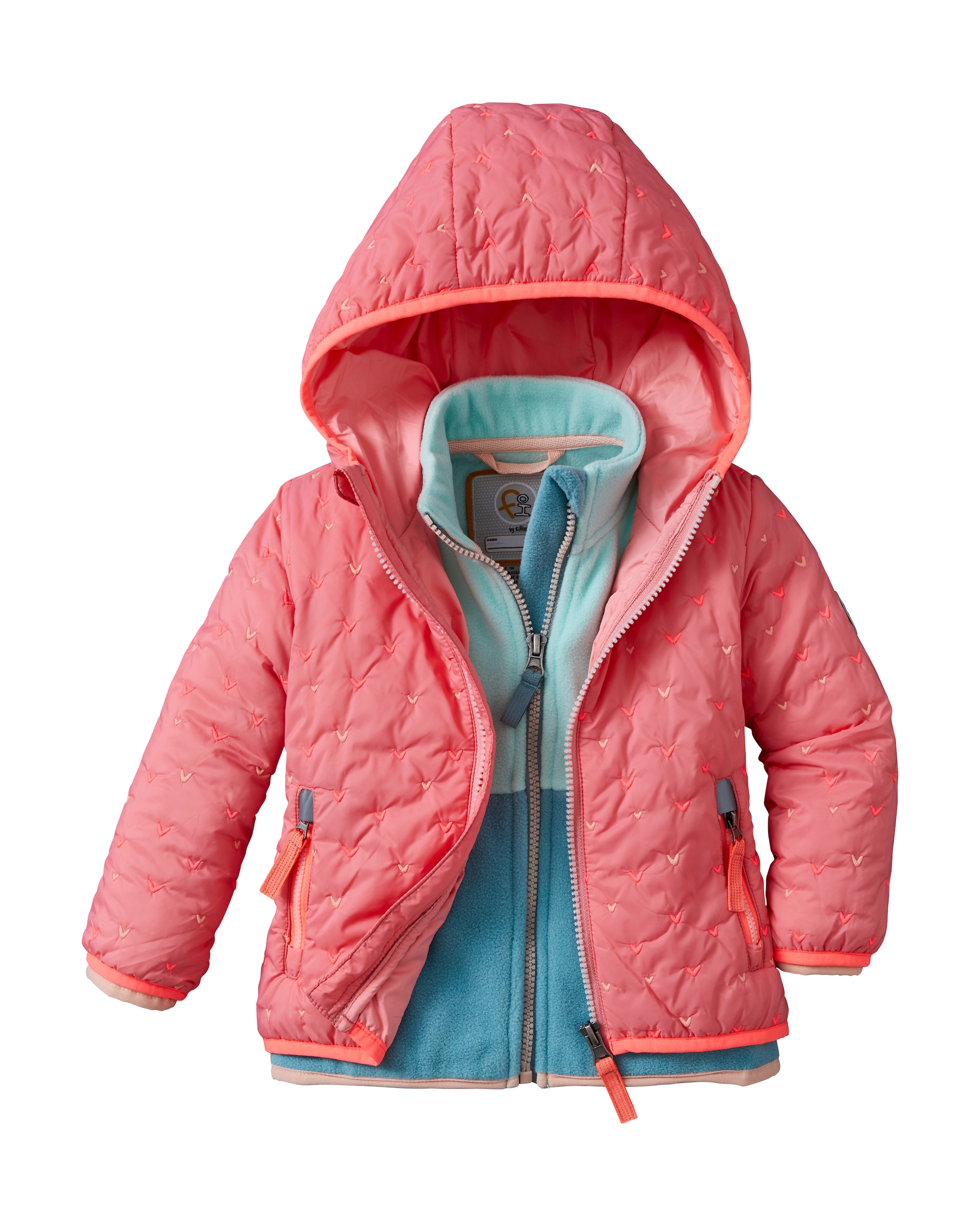 first instinct by killtec Outdoorjacke »FIOS 67 MNS JCKT« Leicht wattierte Jacke mit Stickherzen, reflektierend, PFAS-frei