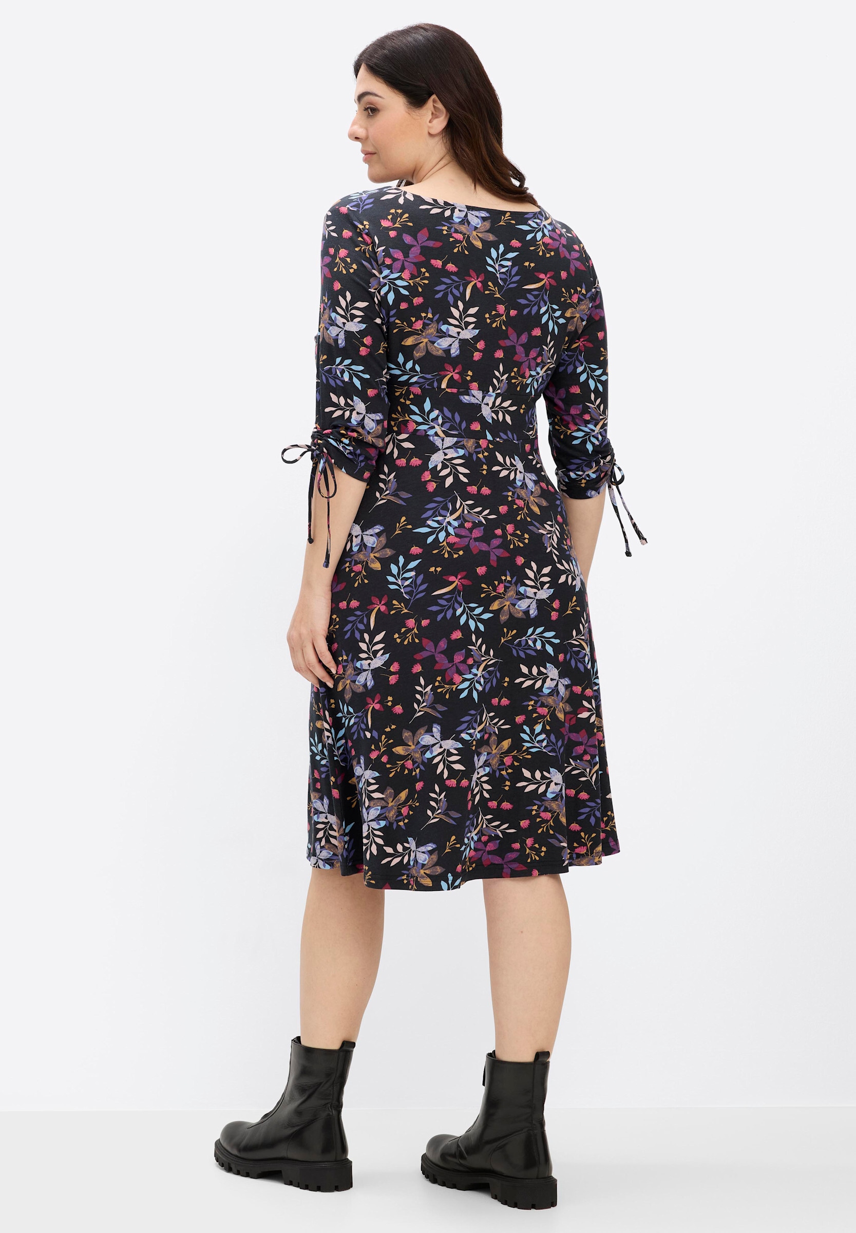 sheego by Joe Browns Shirtkleid »Jersey-Kleid Jerseykleid mit Bindeband am Ärmel« Ohne Taschen