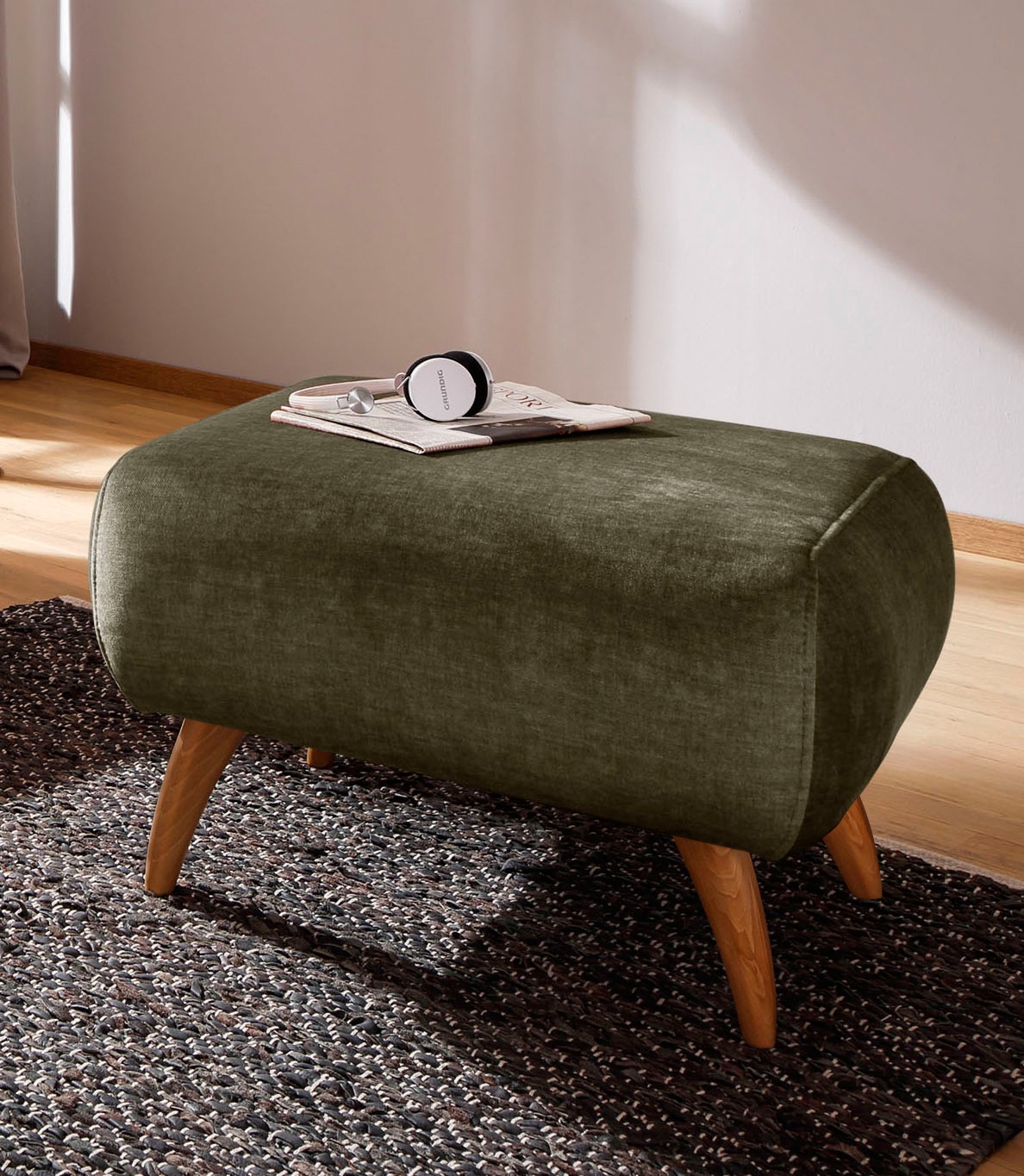 Home affaire Hocker »Baggio«, mit Holzfüßen