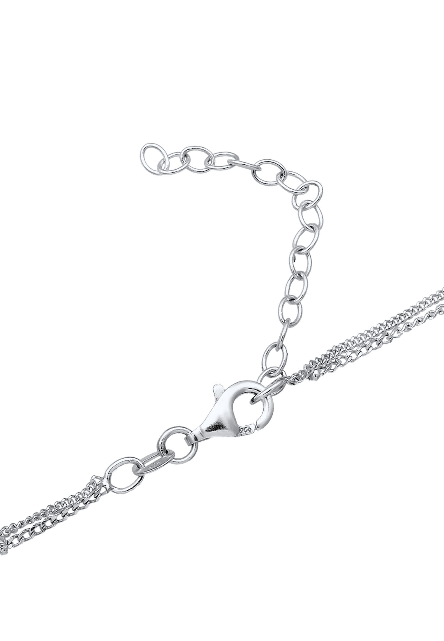 Elli Silberkette »Halskette Choker Layer Kristall Kugelkette 925 Silber«