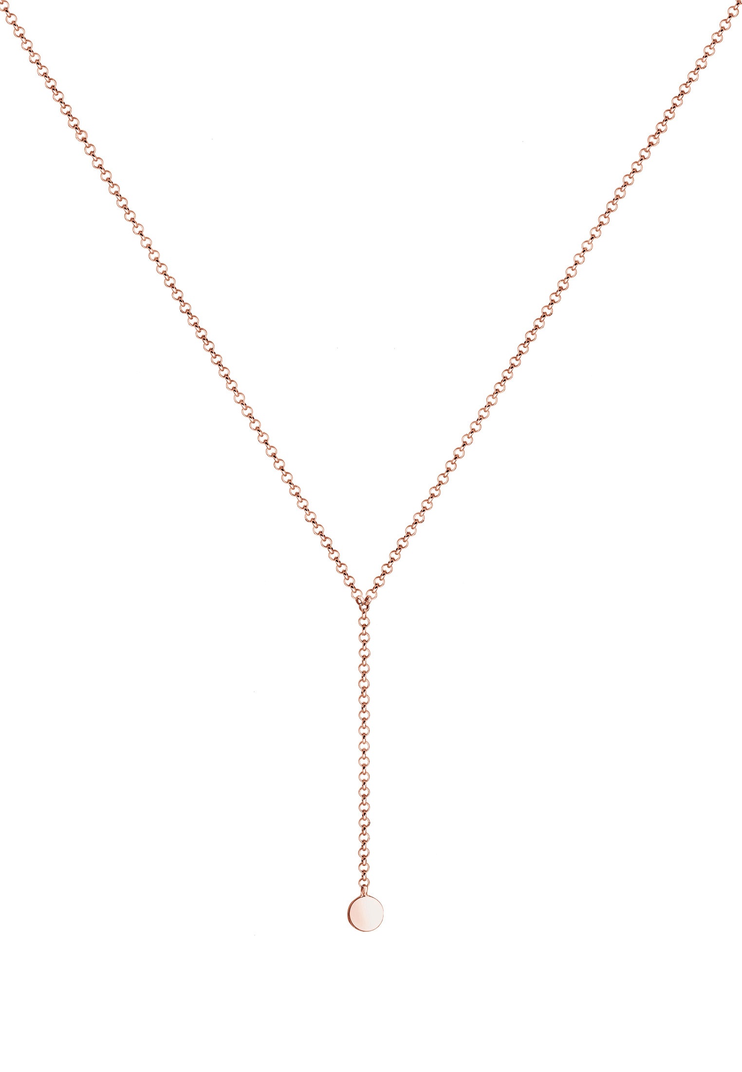 Elli Y-Kette »Halskette Choker Y-kette glänzend mit Plättchen 925 Silber«