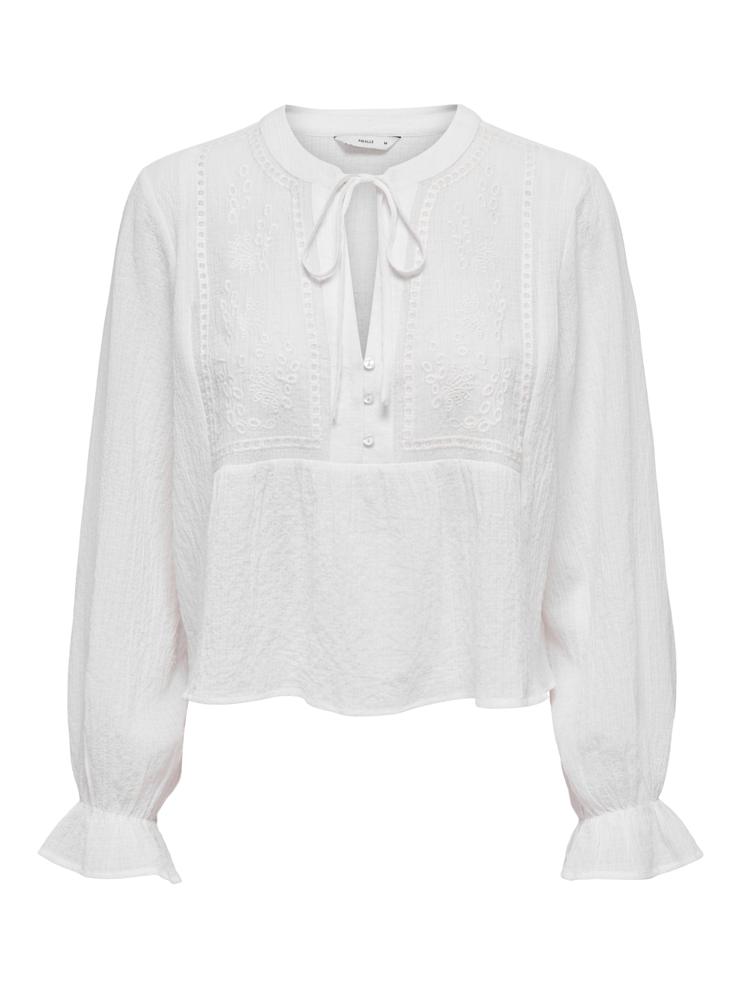 ONLY Langarmbluse »ONLVICKY LIFE L/S EMB TOP WVN NOOS«