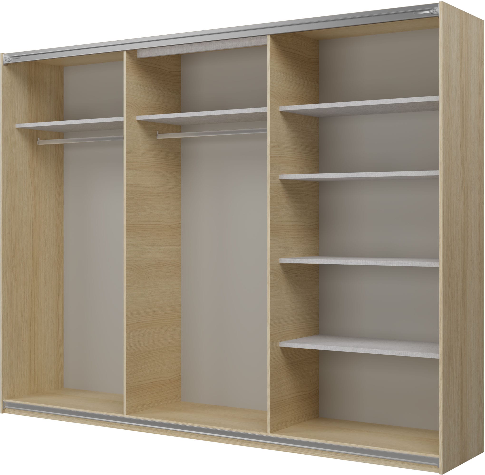 Home affaire Schiebetürenschrank »Cube Garderobenschrank incl.kompletter Innenausstattung«, Moderner Kleiderschrank, Schiebetürenschrank, Garderobe