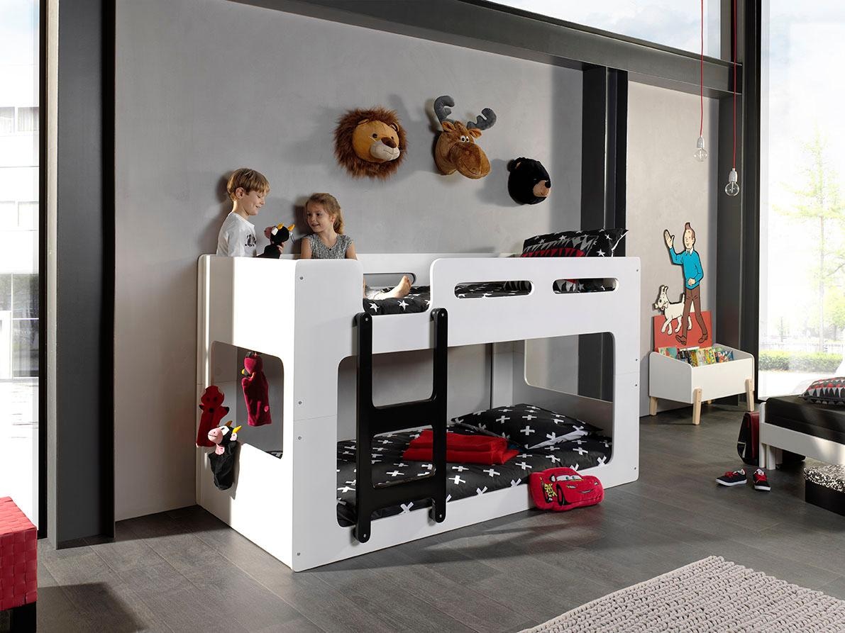 Vipack Hochbett »Luca«, (Made in Europe), bodentief, mit Lattenroste, MDF-Oberfläche