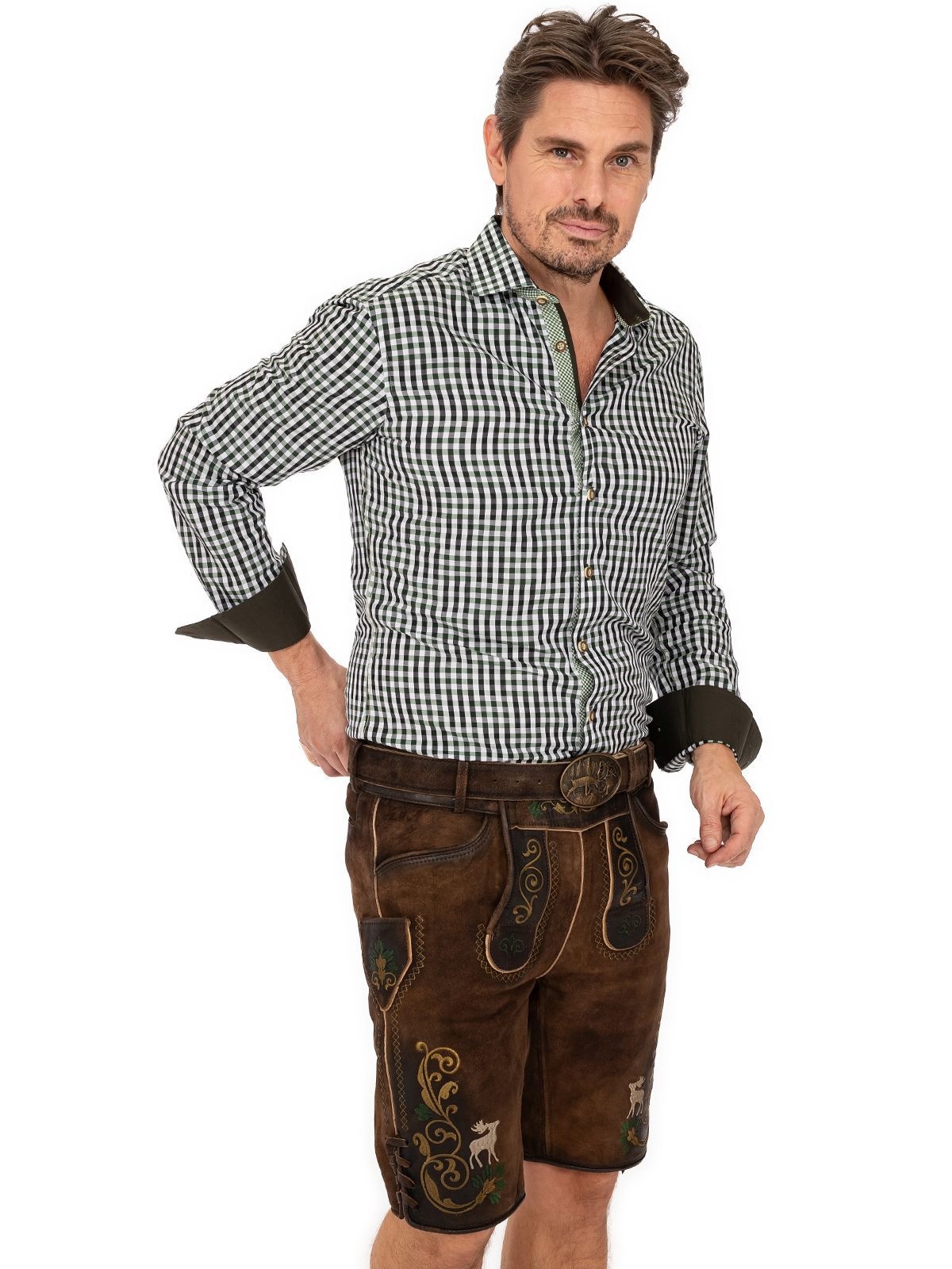 Gwandler Lederhose »Lederhose XAVER-gespeckt«