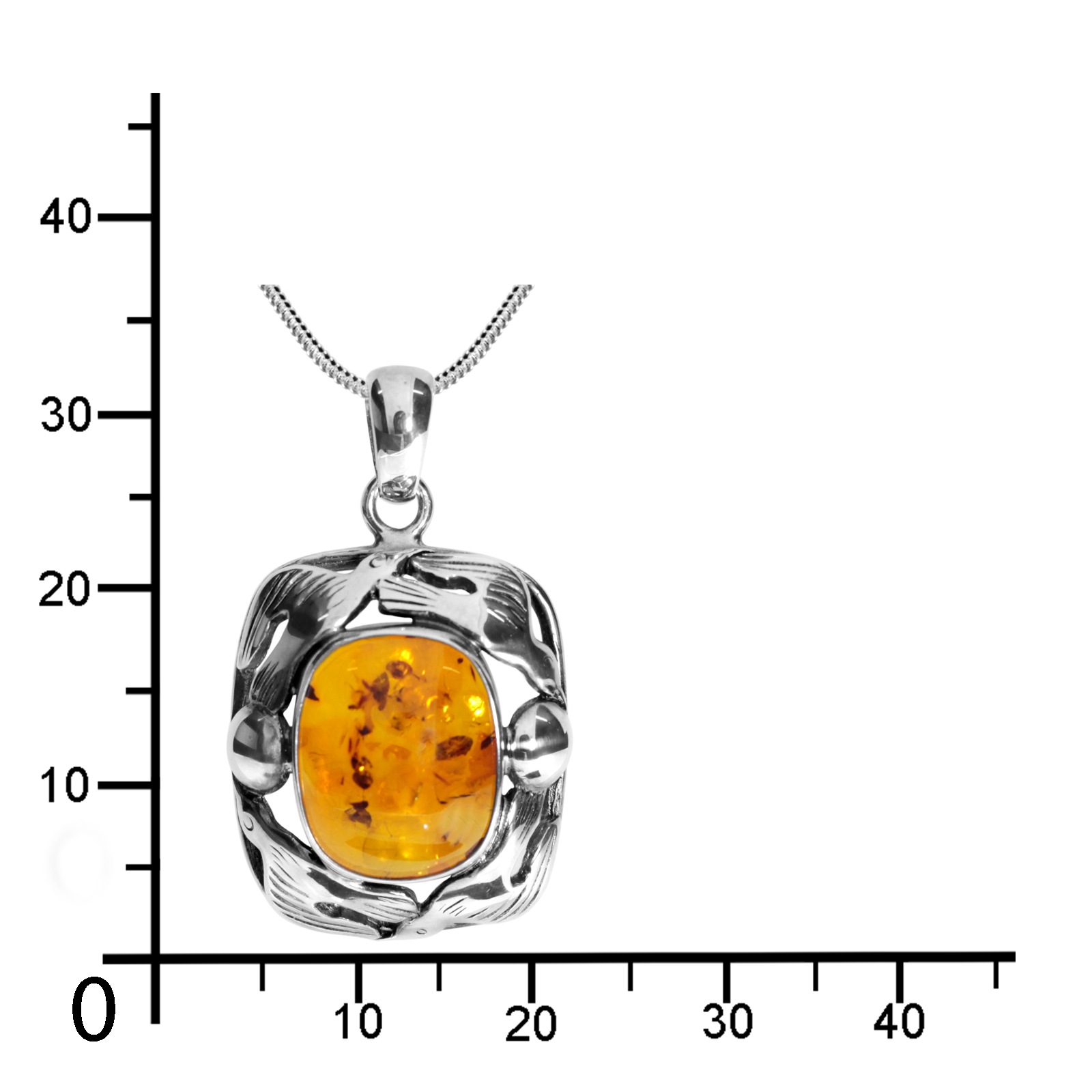 OSTSEE-SCHMUCK Kette mit Anhänger »- Fischland 34x20 mm - Silber 925/000 - Bernstein«