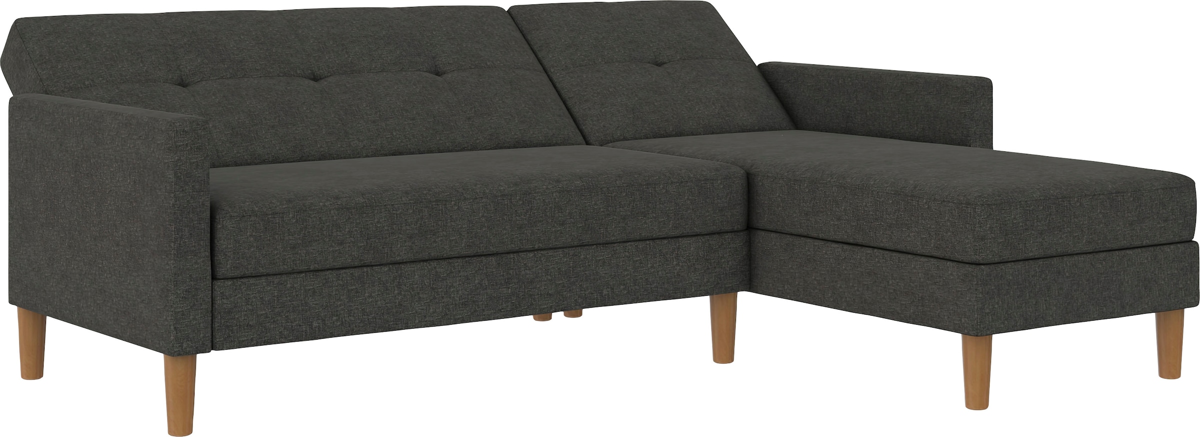 Dorel Home Ecksofa »Lilly, L-Form,«, mit Bett-Funktion, Recamiere beidseitig montierbar, Sitzhöhe 43 cm