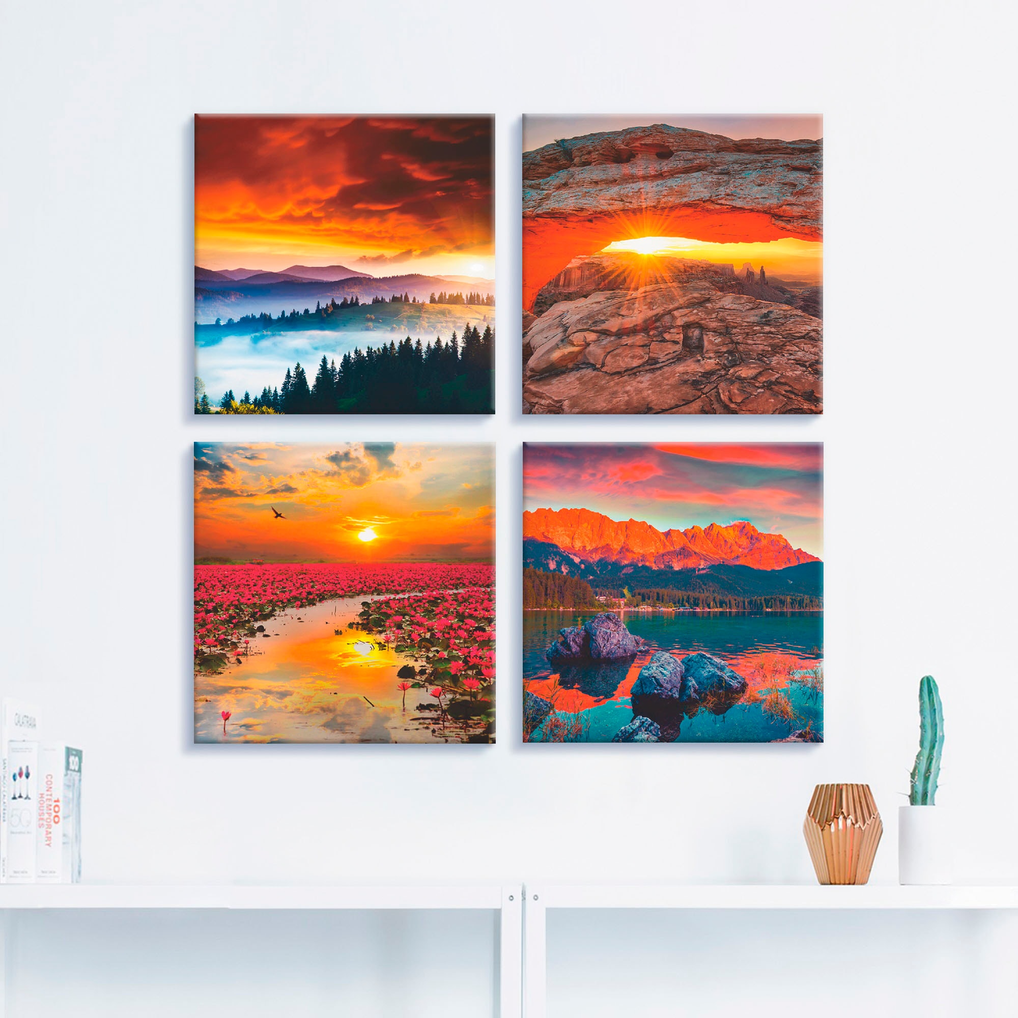 Artland Leinwandbild »Himmel Iconic Mesa Arch Lotus Sommer«, Sonnenaufgang  & -untergang, (4 St.), 4er Set, verschiedene Größen bestellen online bei  OTTO