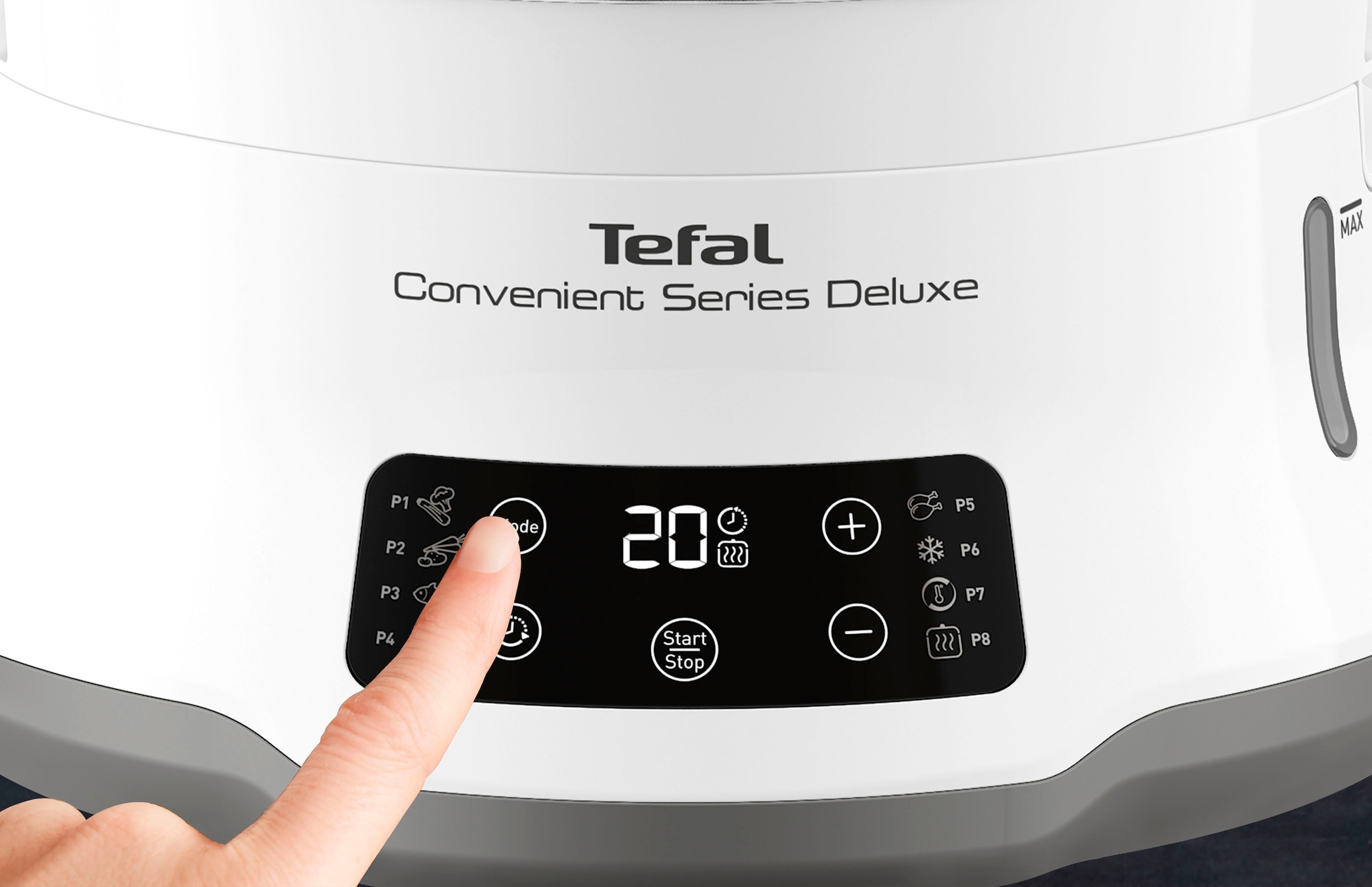 Tefal Dampfgarer »VC502D Convenient Series Deluxe«, 900 W, Touchscreen, 8 Programme, Garen auf 3 Ebenen, Behälter aus Edelstahl