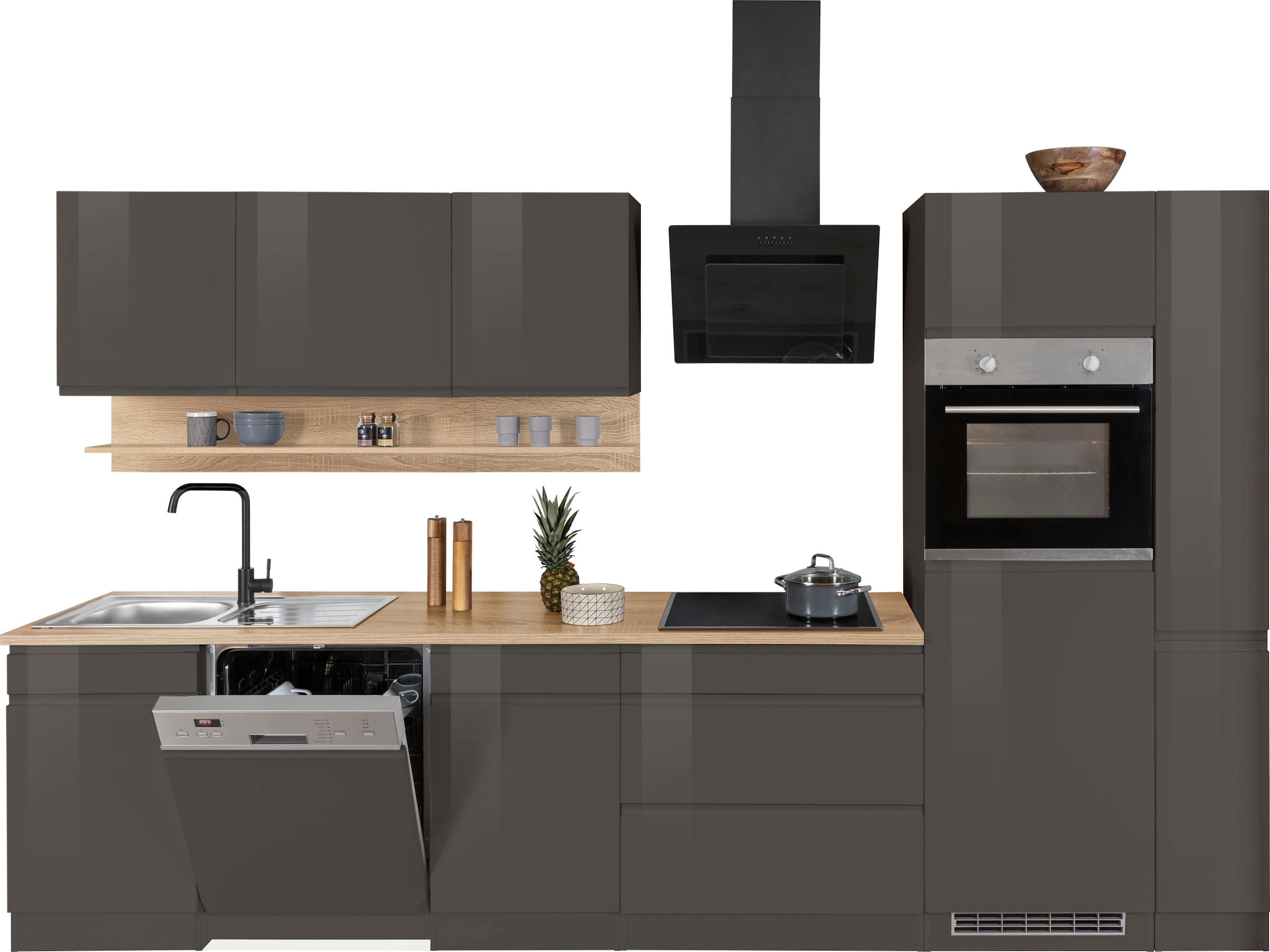 KOCHSTATION Küchenzeile »KS-Virginia«, Breite 330 cm, ohne E-Geräte