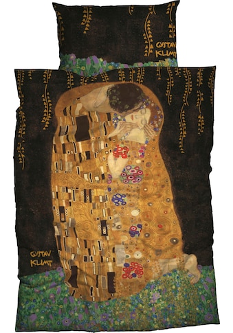 Bettwäsche »Kuss«, (2 tlg.), mit Klimt Gemälde
