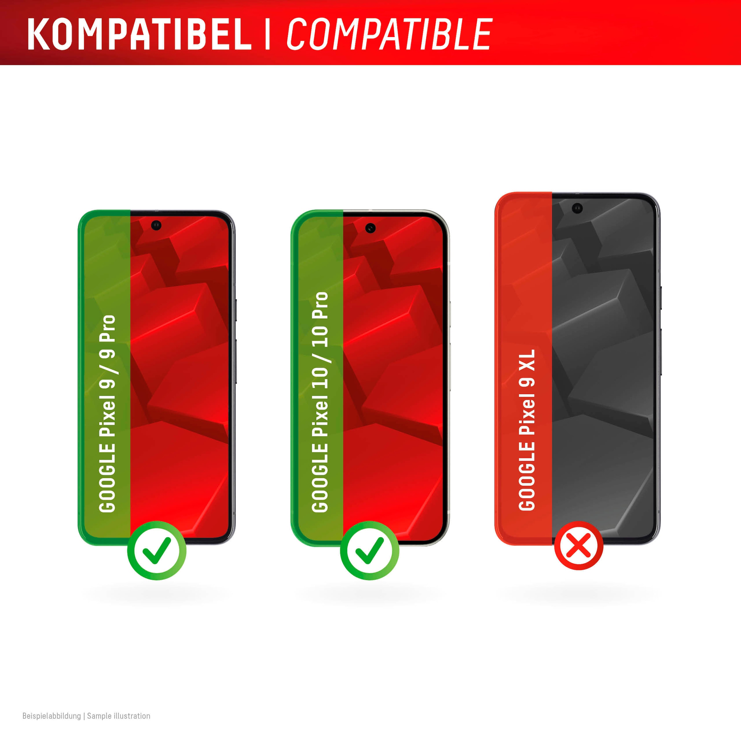 Displex Displayschutzglas »Real Glass Screen Protection«, für Google Pixel 9-Google Pixel 9 Pro-Google Pixel 10-Google Pixel 10 Pro, Displayschutzfolie, Schutzfolie, Bildschirmschutz, kratz- & stoßfest