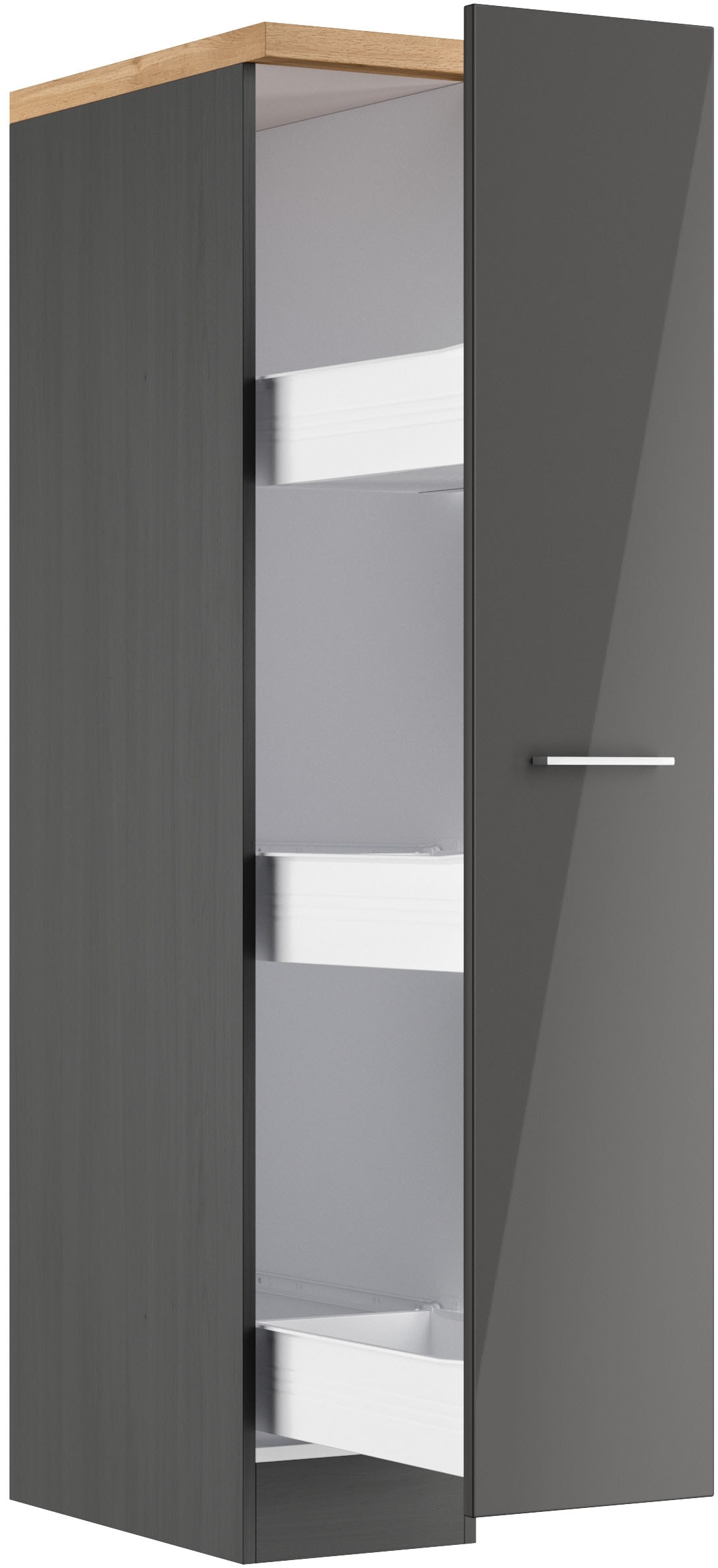 KOCHSTATION Apothekerschrank »KS-Milan«, HELD Möbel, Apothekerschrank 30 cm, matte oder hochglänzende Fronten