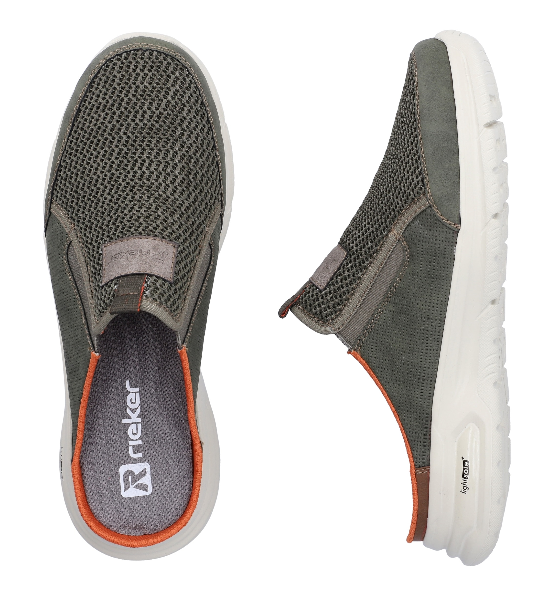 Rieker Clog  Sommerschuh, Hausschuh, Schlupfschuh mit seitlichen Stretcheinsätzen