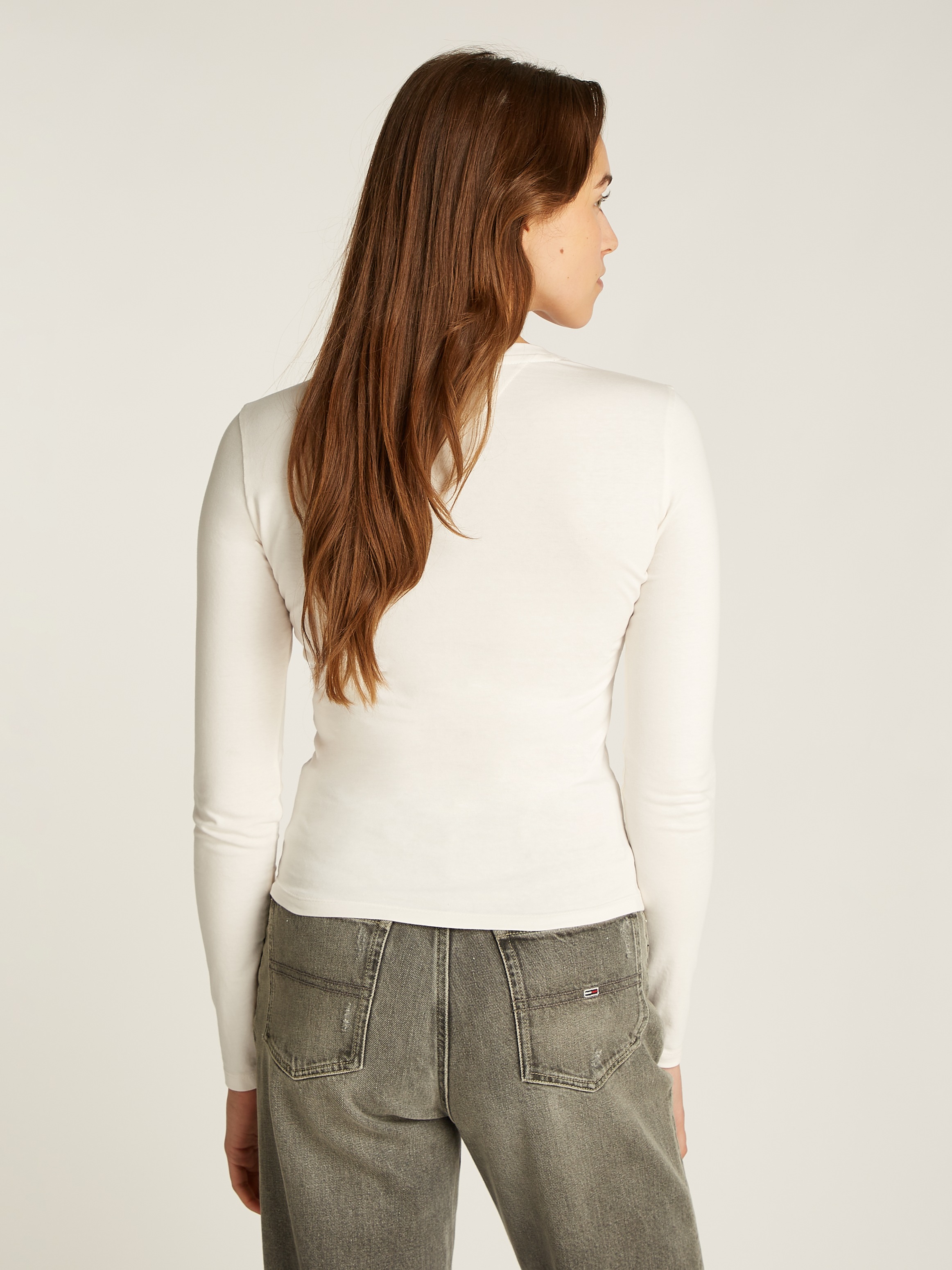 Tommy Jeans Curve Langarmshirt »TJW SLIM LINEAR TEE LS EXT«, Große Größen