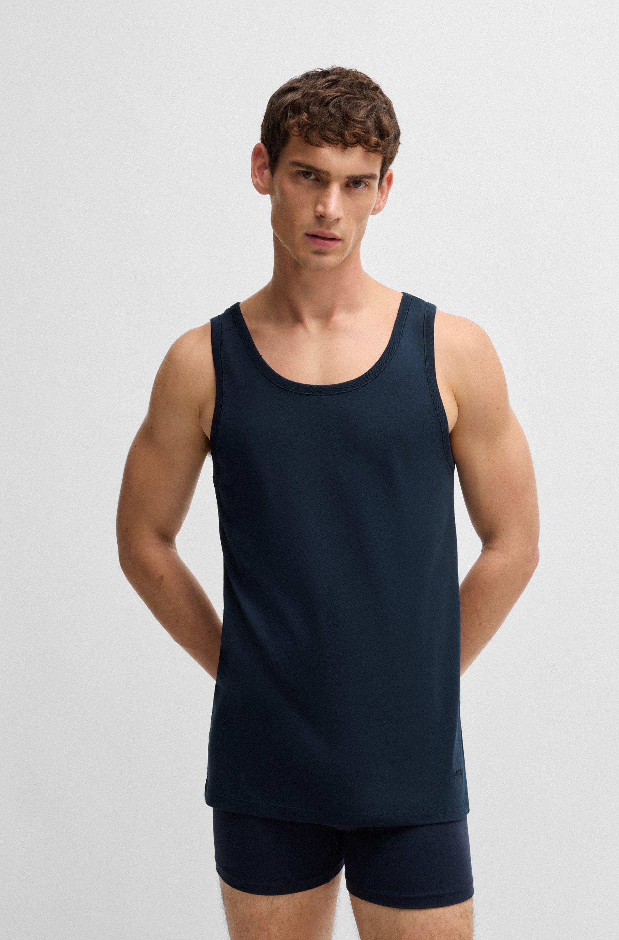 BOSS Unterhemd »Tank Top 3P CO«, (Packung, 3 St.), mit Rippbündchen