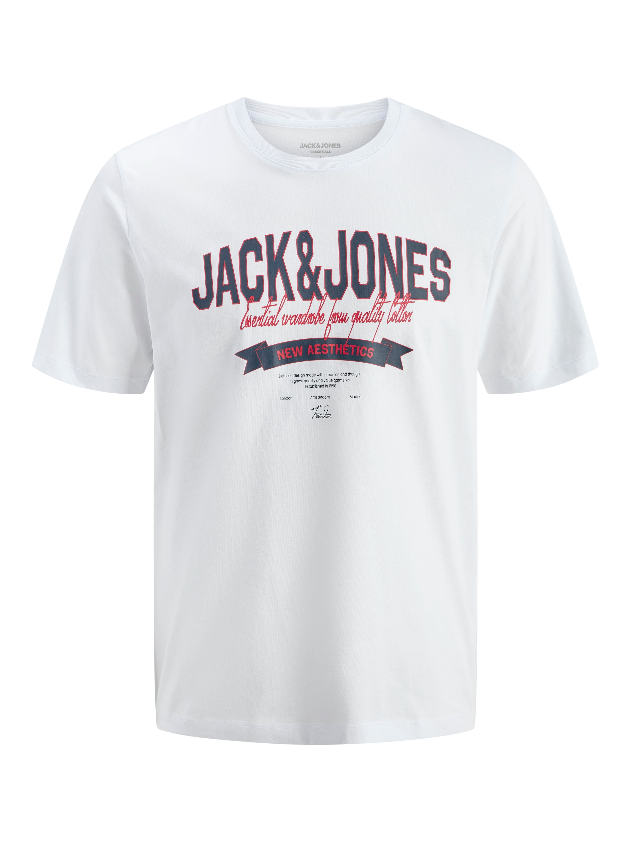 Jack & Jones Rundhalsshirt »JJELOGO TEE SS O-NECK 2 COL SS26 SN« mit Grafikprint