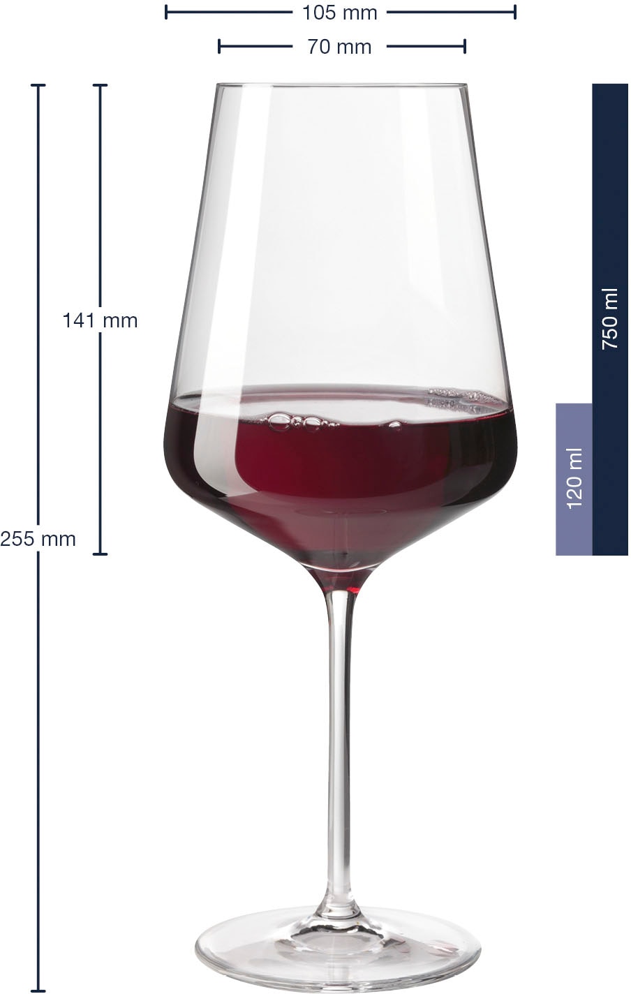 LEONARDO Rotweinglas »PUCCINI«, (Set, 6 tlg.), 750 ml, 6-teilig