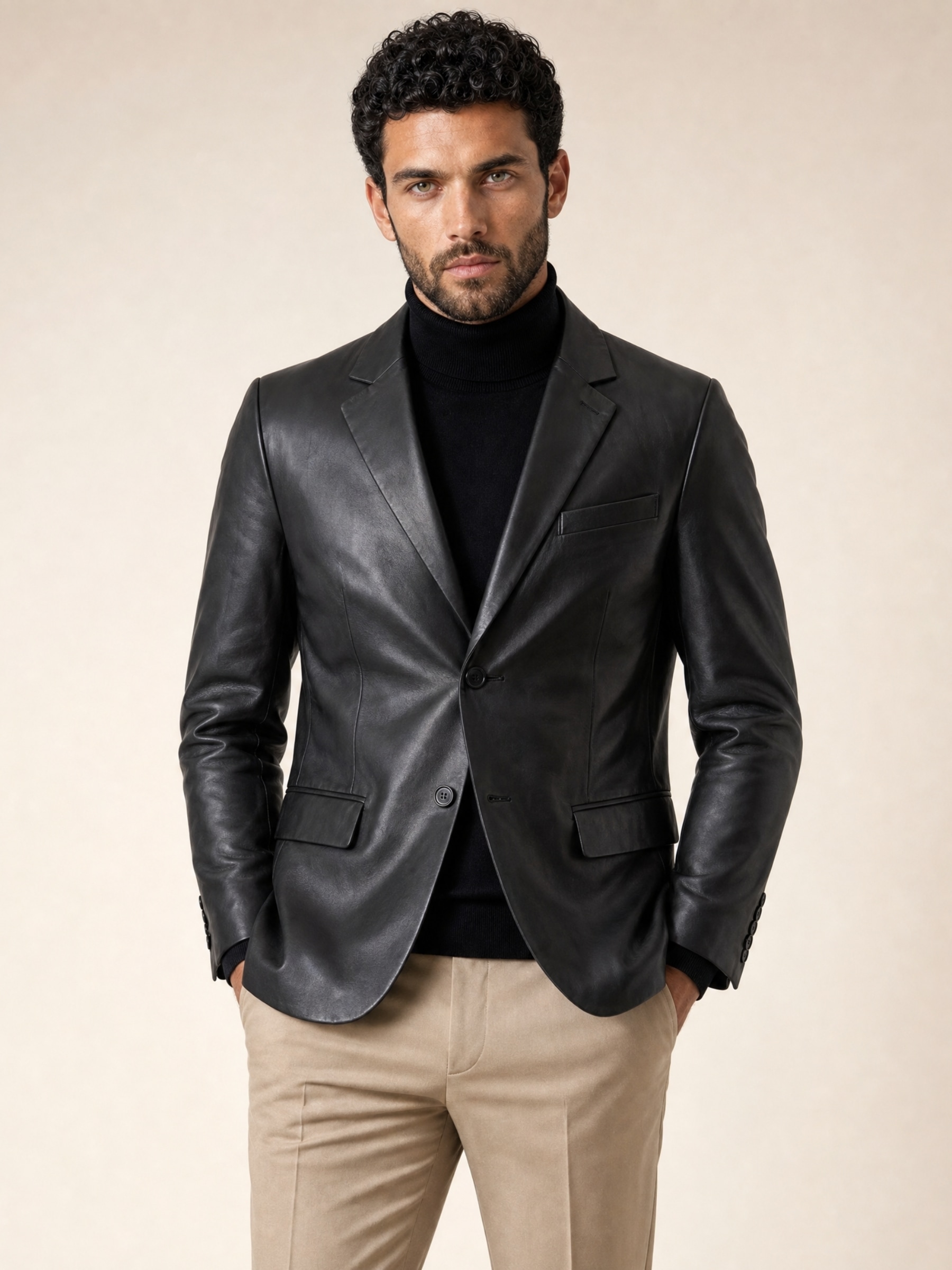 RICANO Kurzjacke »Lederjacke Diego« ohne Kapuze Handgefertigt aus echtem Leder