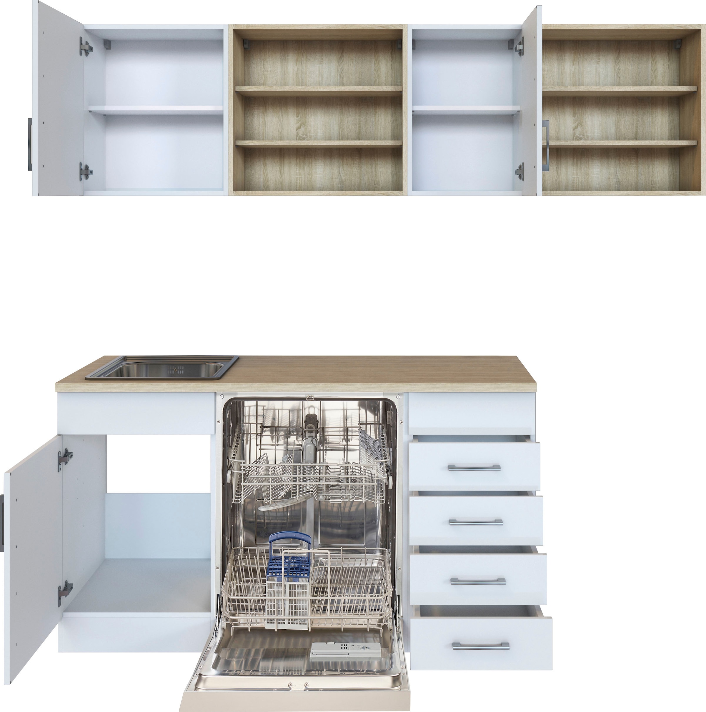 KOCHSTATION Küche »KS-Mali« Stellbreite 210/170 cm, mit E-Geräten